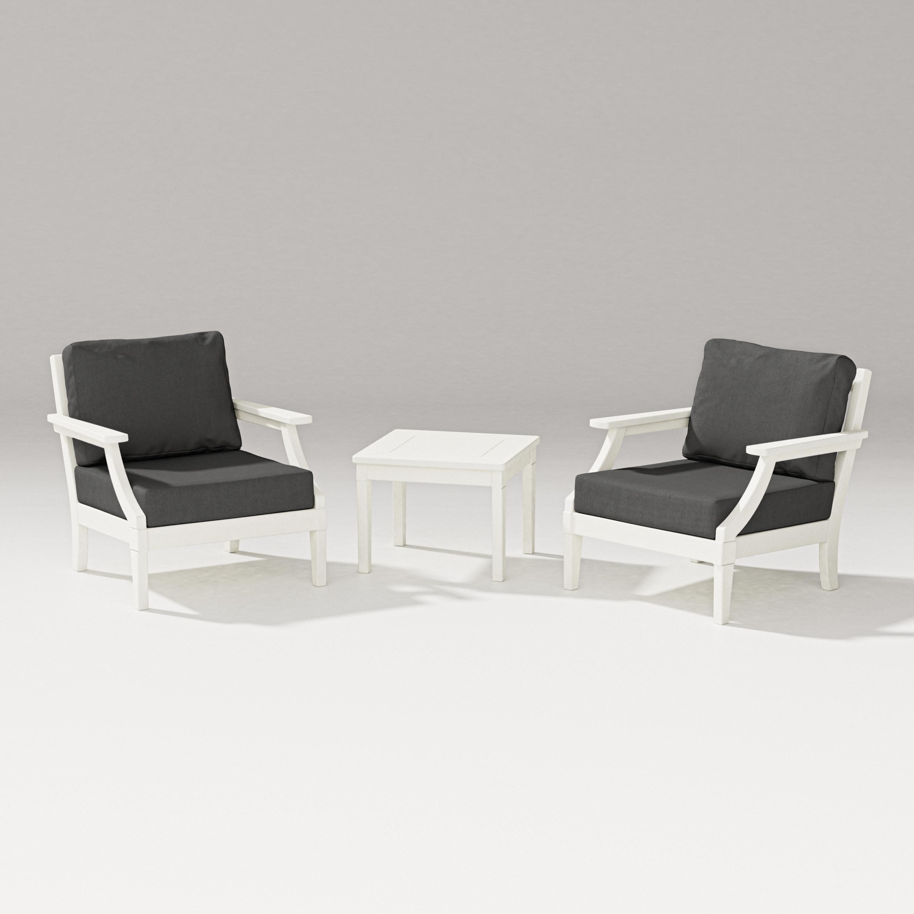 Estate 3-Piece Lounge Chair Set in Vintage White / Spectrum Carbon