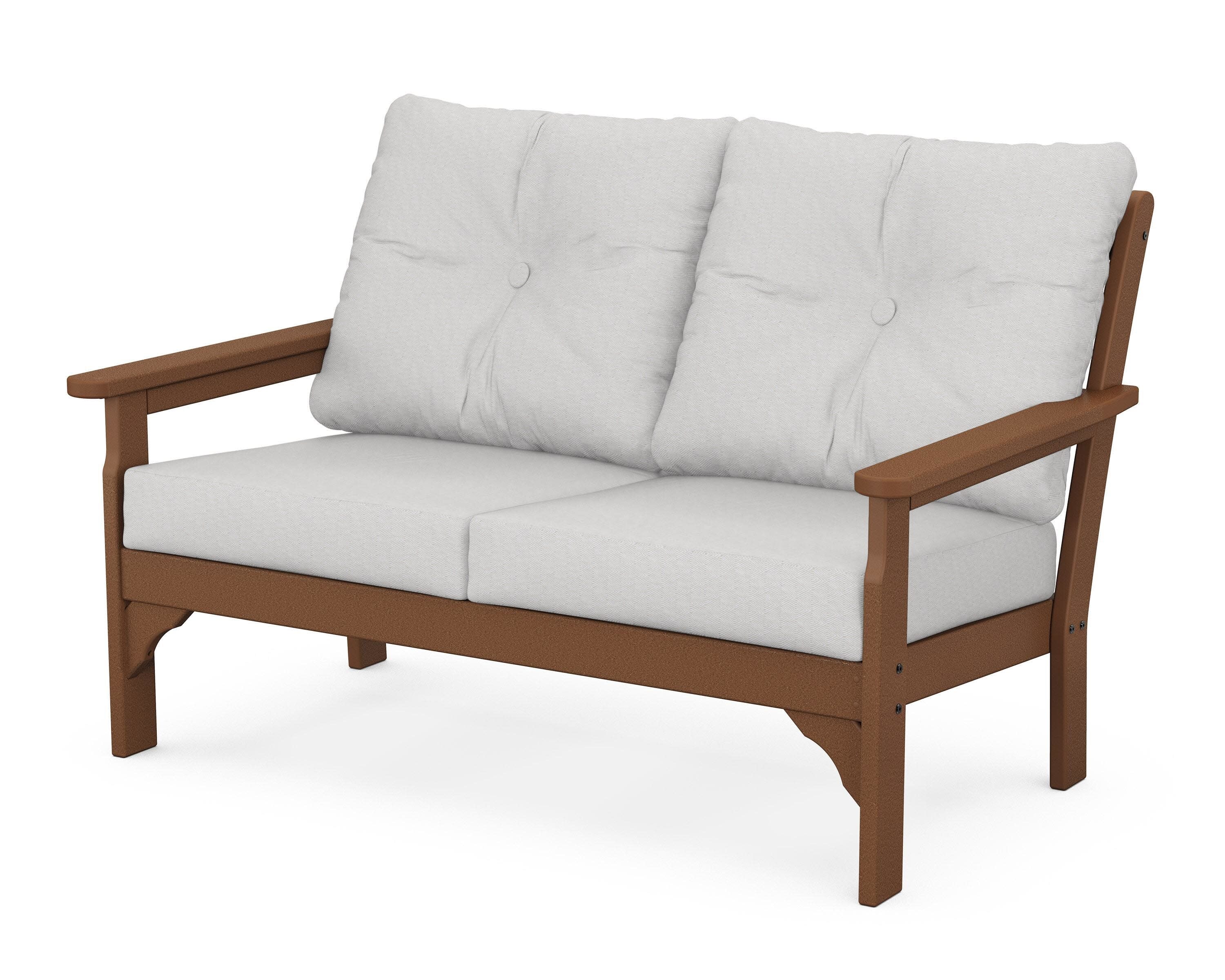Vineyard Deep Seating Loveseat in Teak / Diamond in the Rough