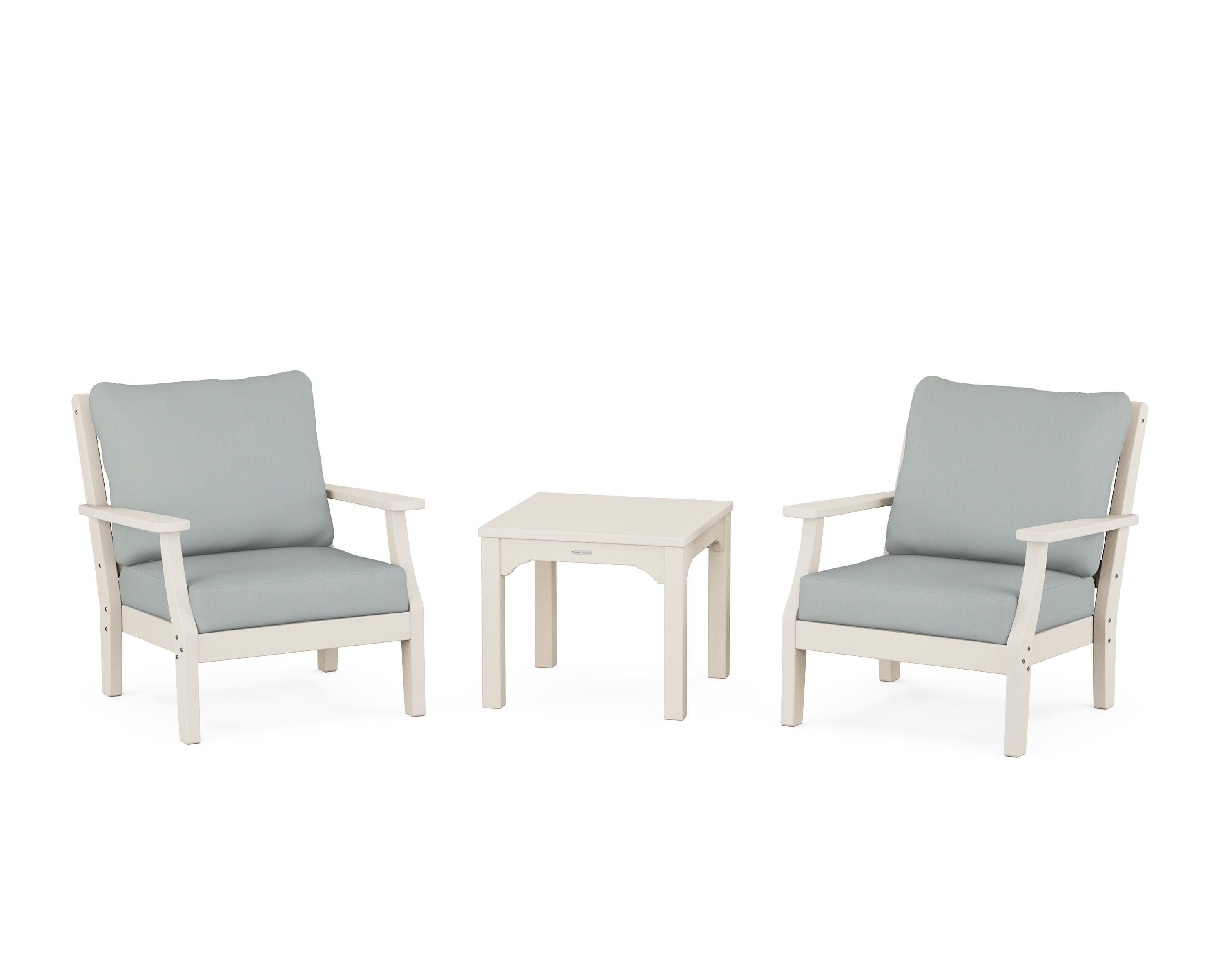 Chinoiserie 3-Piece Deep Seating Set in Sand / Spa