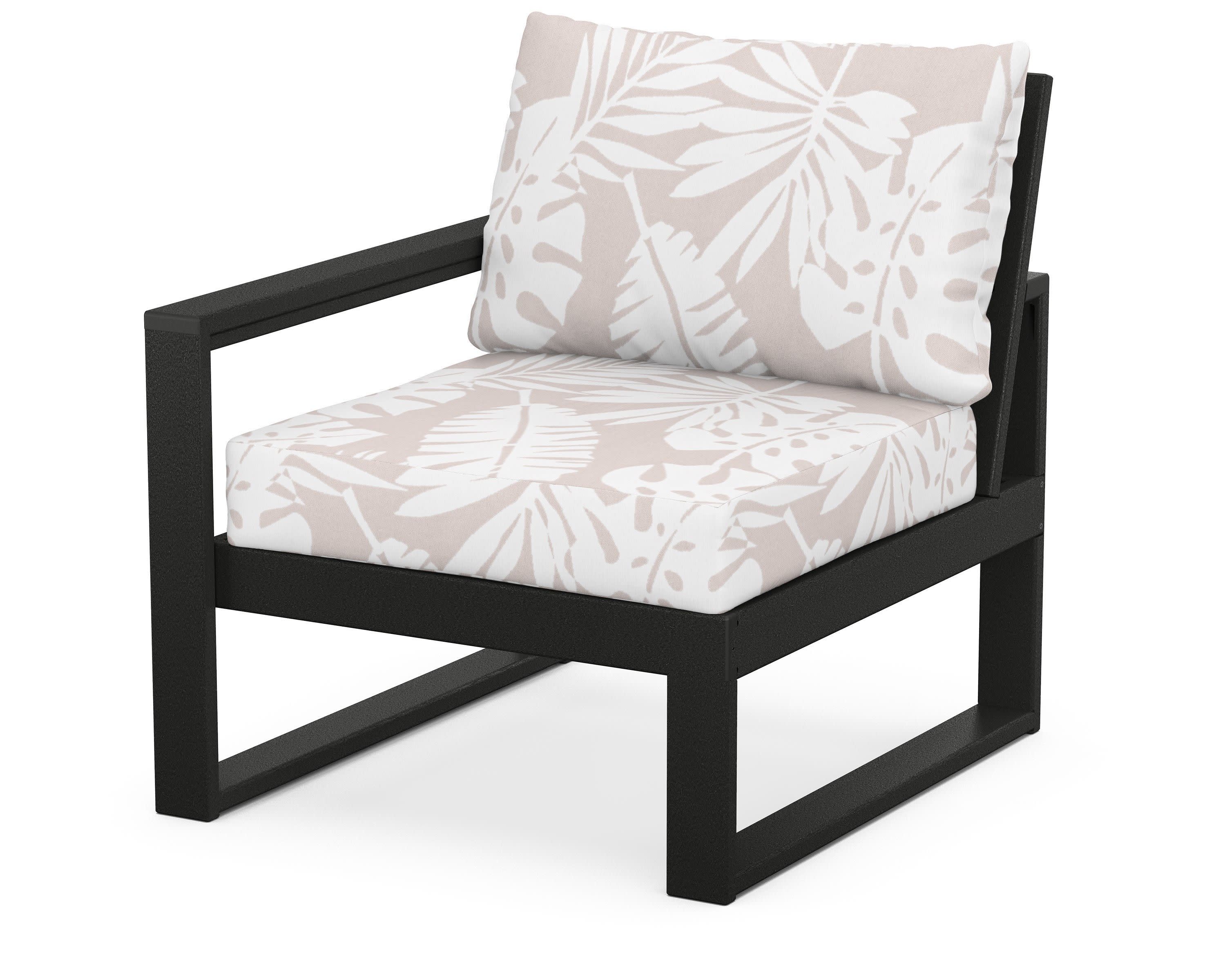 EDGE Modular Left Arm Chair in Black / Leaf Dune Burlap
