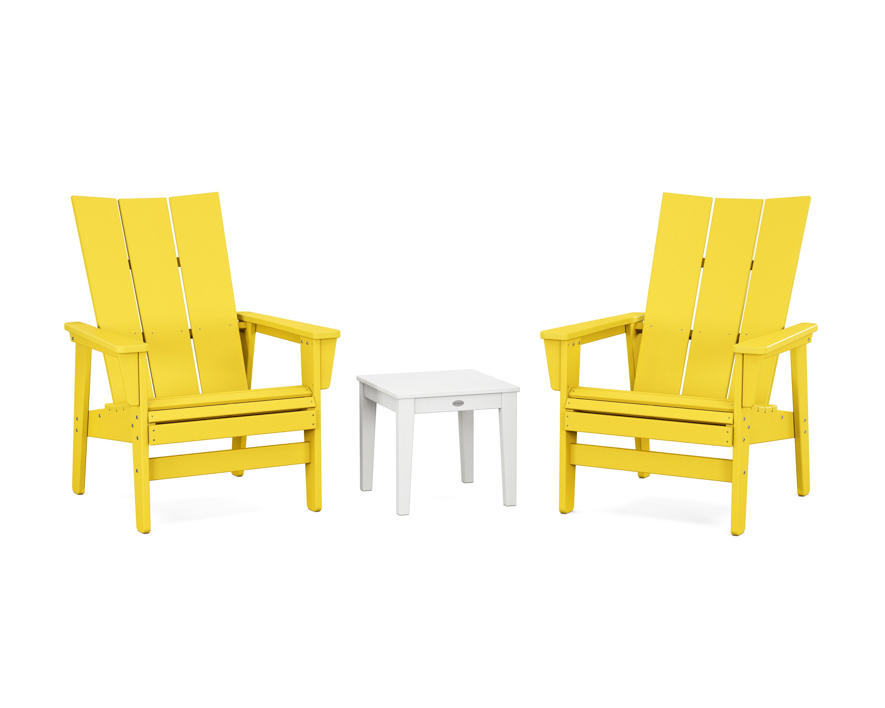 3-Piece Modern Grand Upright Adirondack Set in Lemon / White