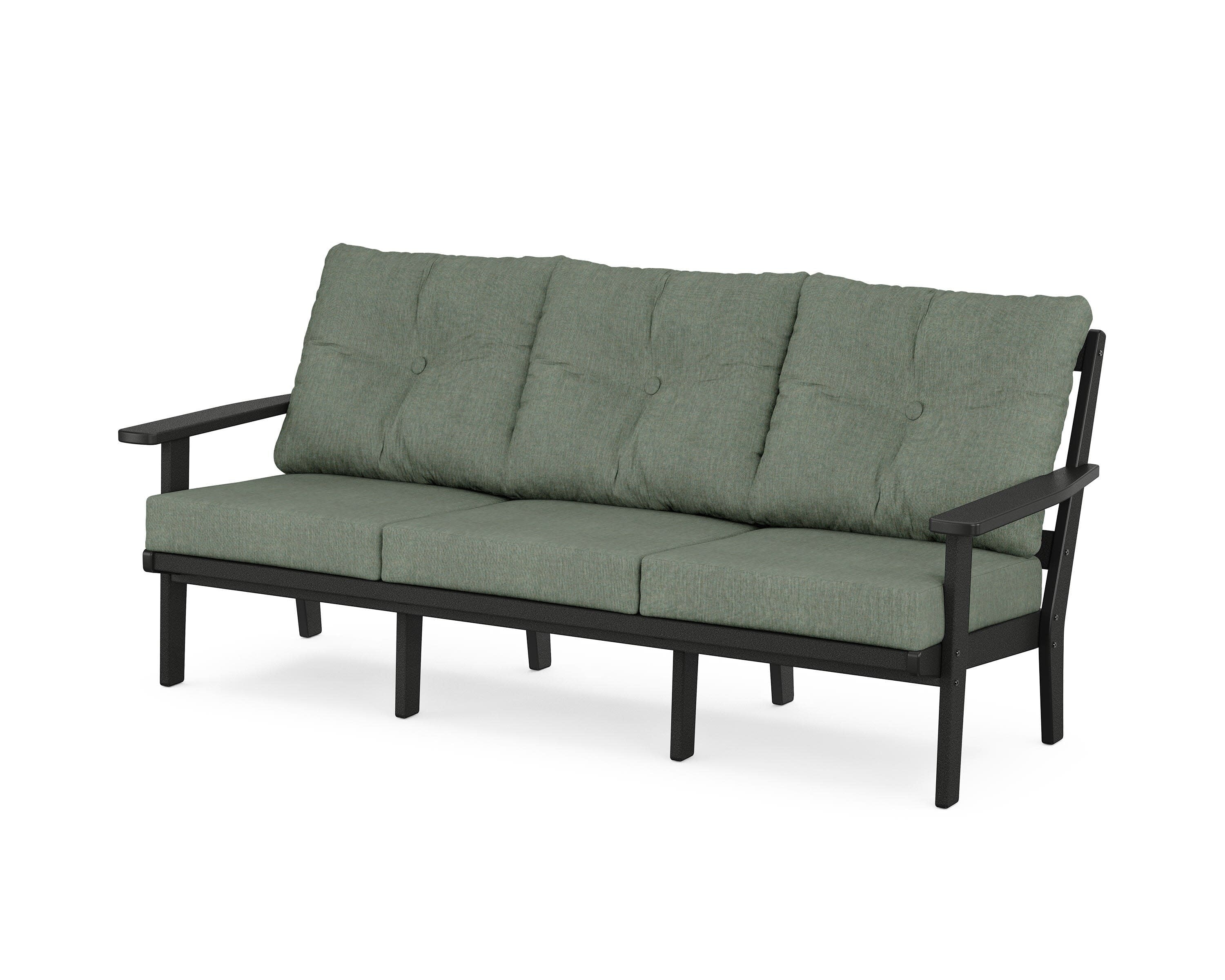 Oxford Deep Seating Sofa in Black / Cast Sage