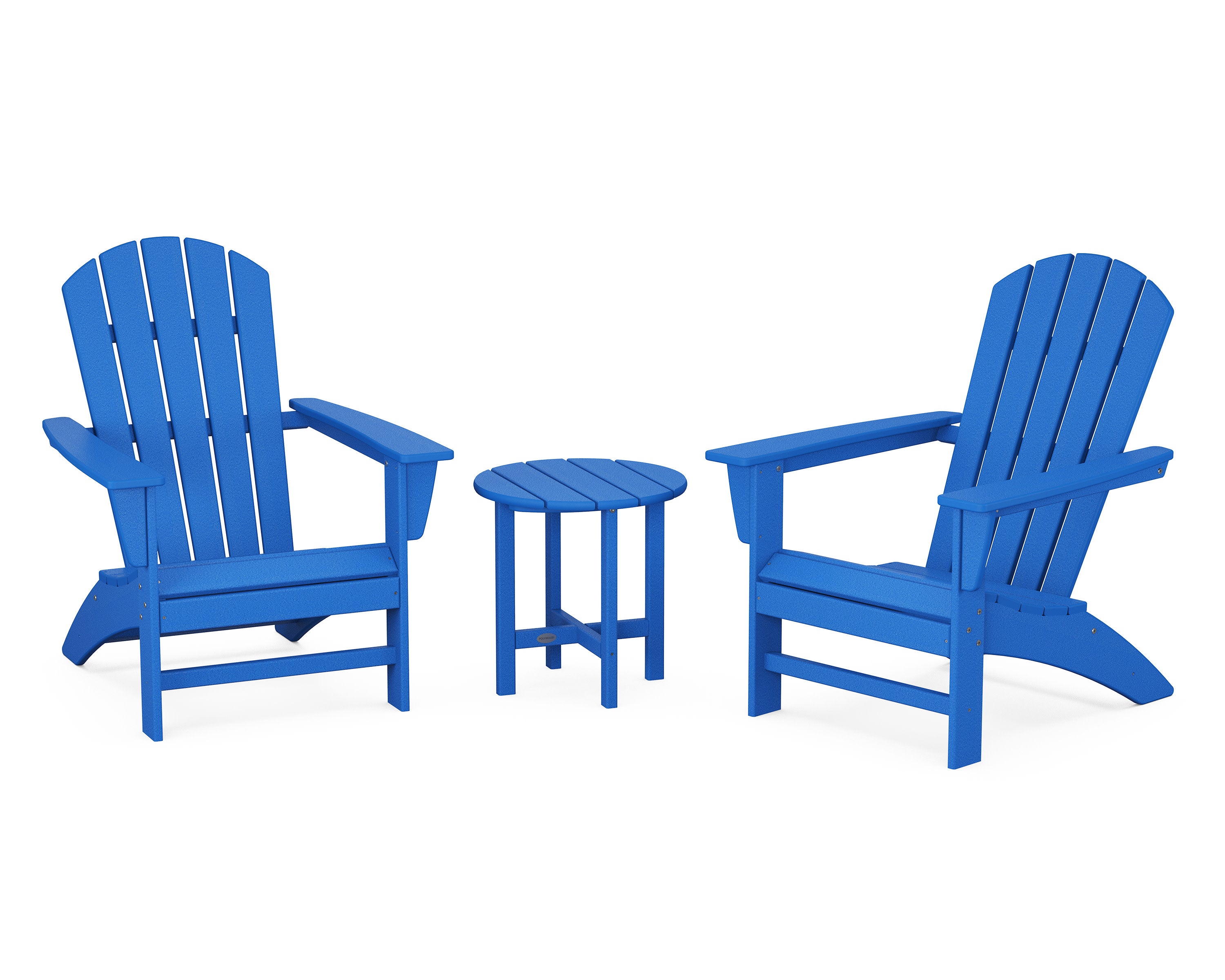 Nautical 3-Piece Adirondack Set in Pacific Blue