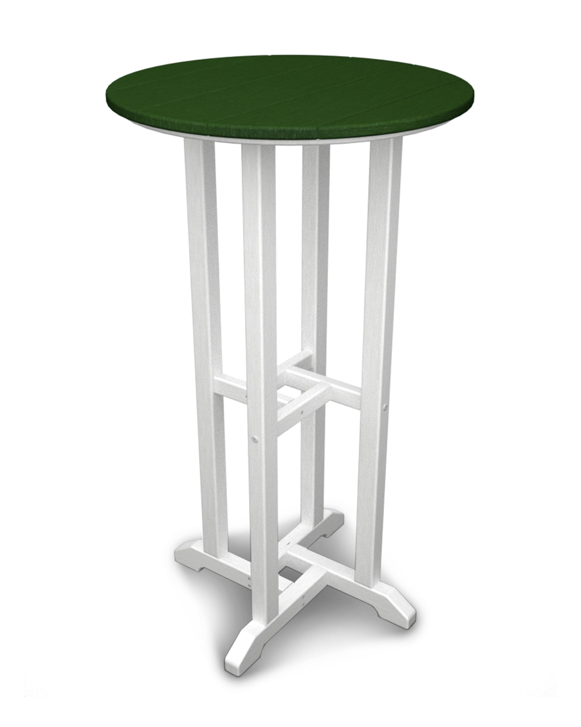 Contempo 24" Round Bar Table in White / Green