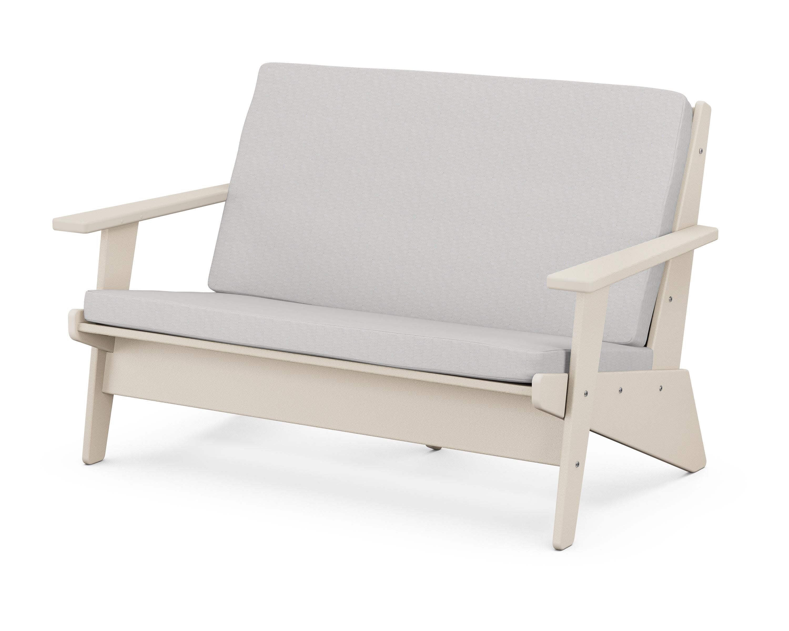 Riviera Modern Lounge Loveseat in Sand / Diamond in the Rough