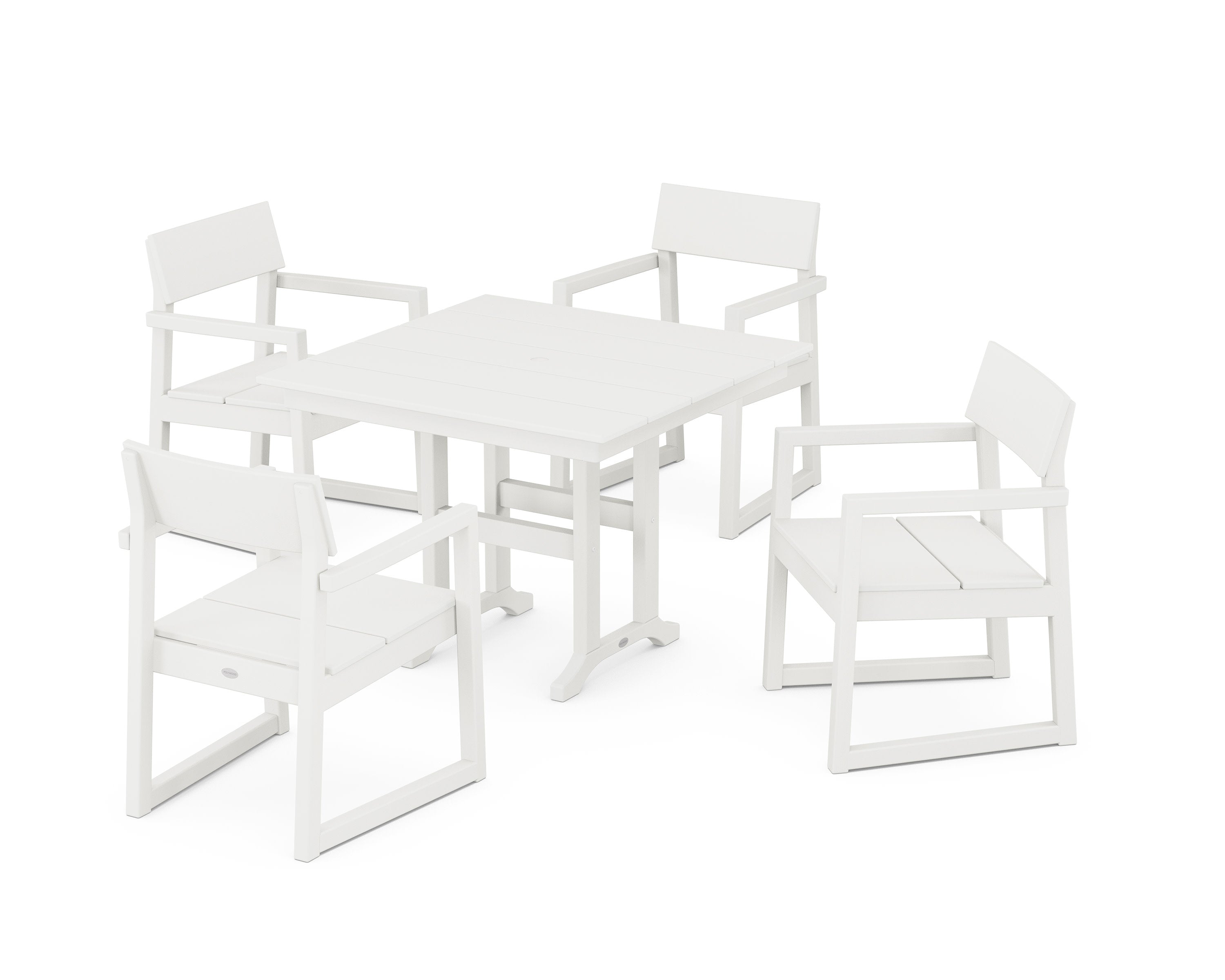 EDGE 5-Piece Farmhouse Dining Set in Vintage White