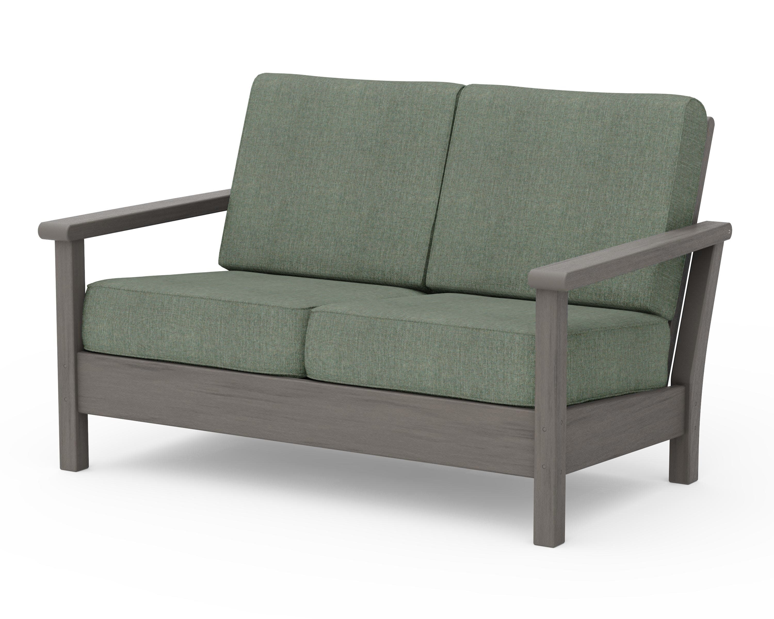 Harbour Deep Seating Loveseat in Driftwood / Cast Sage
