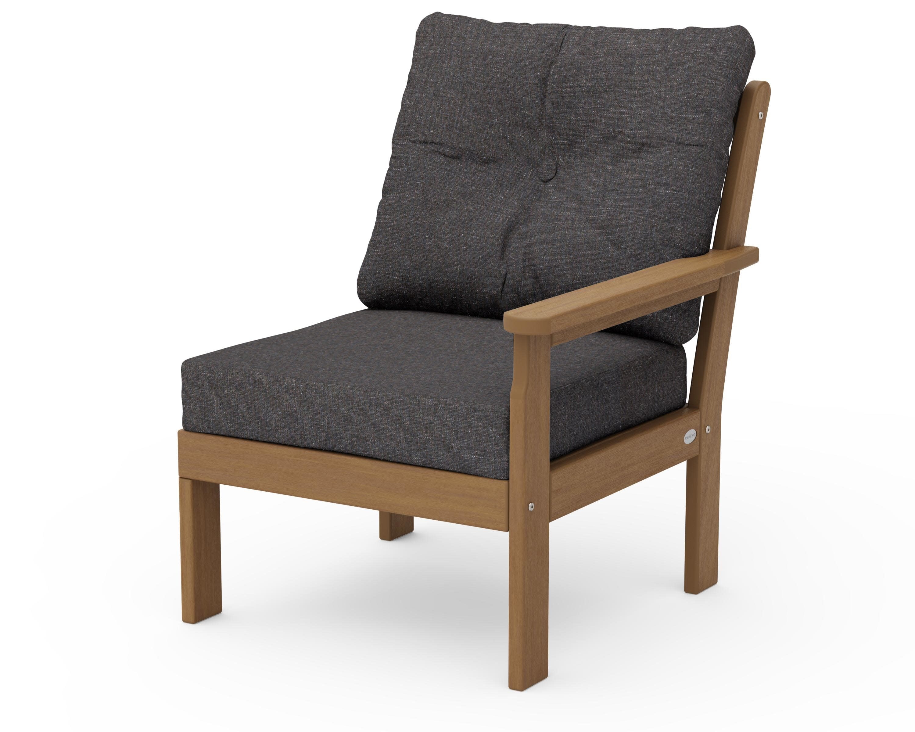 Vineyard Modular Right Arm Chair in Natural / Ash Charcoal