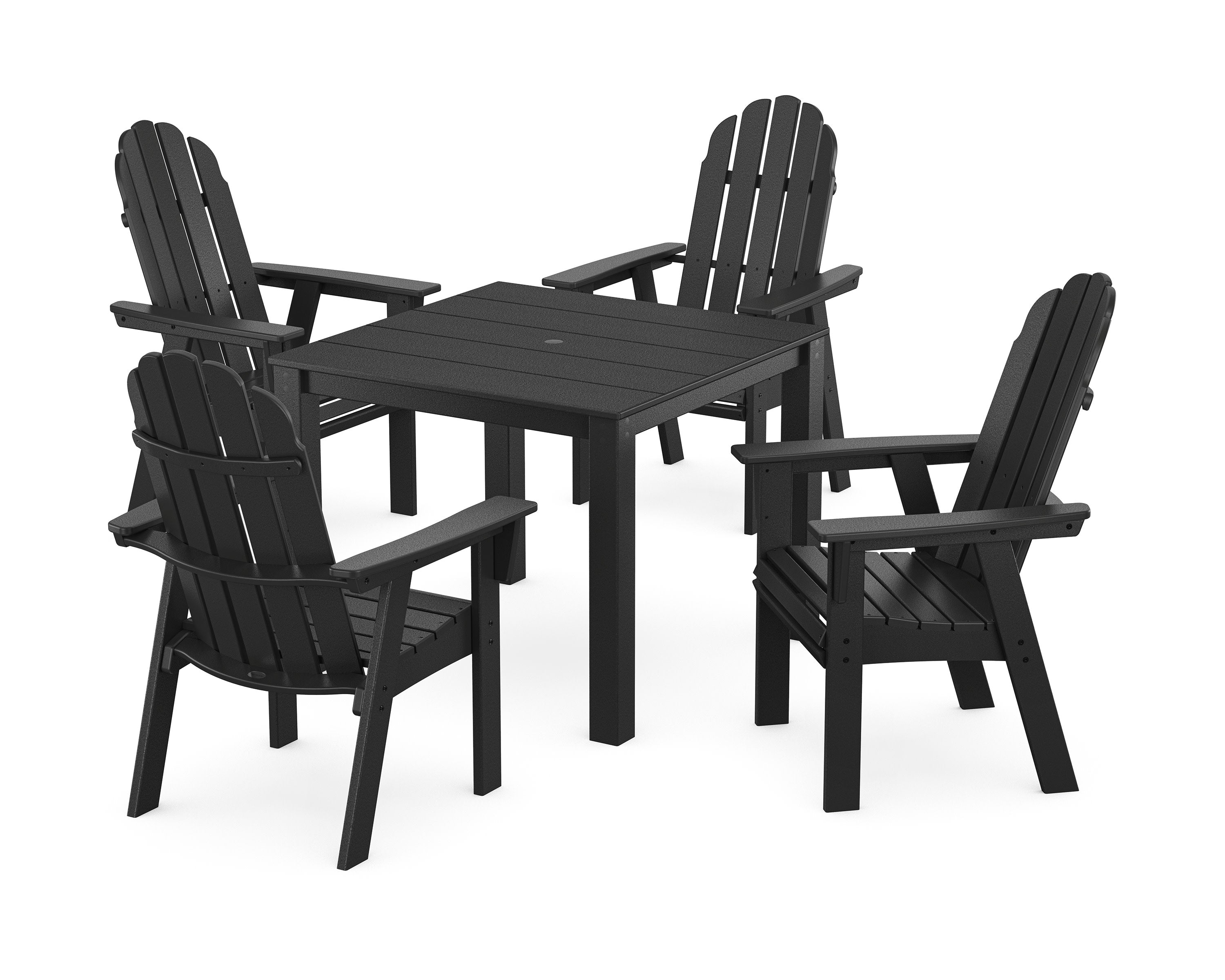 Vineyard Curveback Adirondack 5-Piece Parsons Dining Set in Black