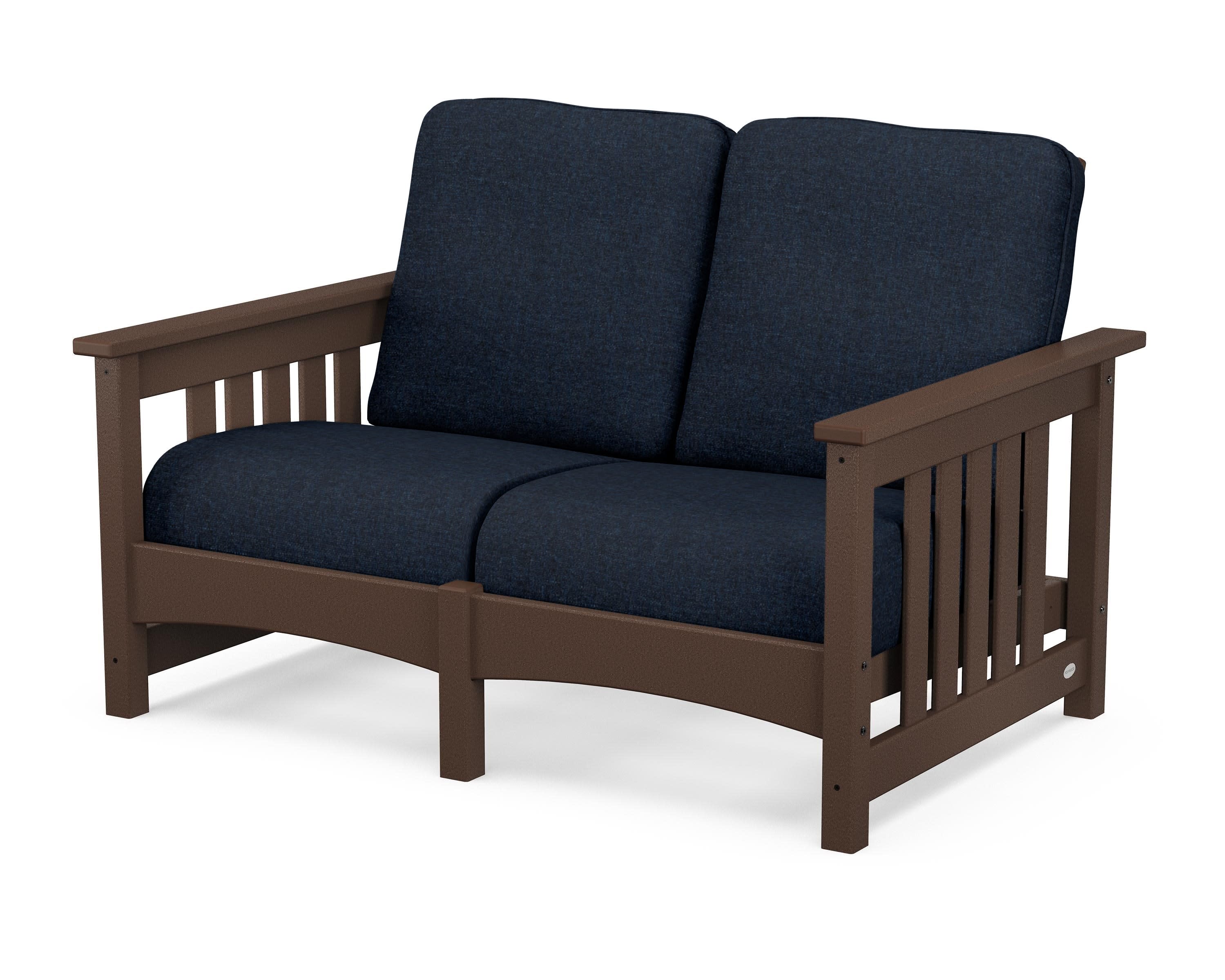 Club Mission Loveseat in Mahogany / Marine Indigo