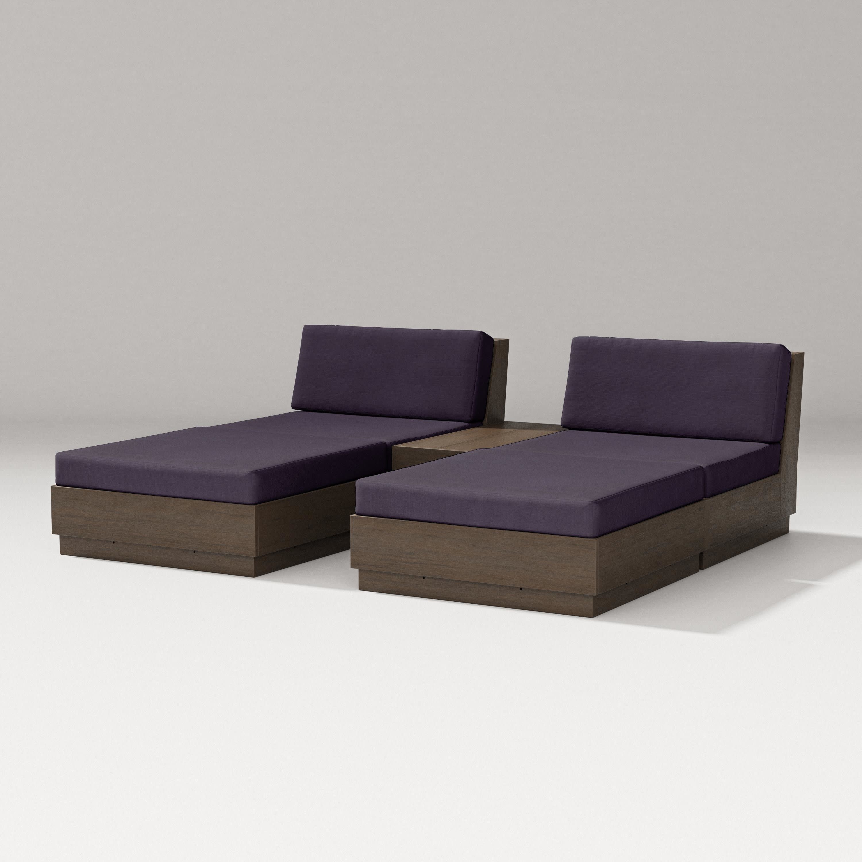 Elevate Double Chaise Set in Kona / Navy Linen