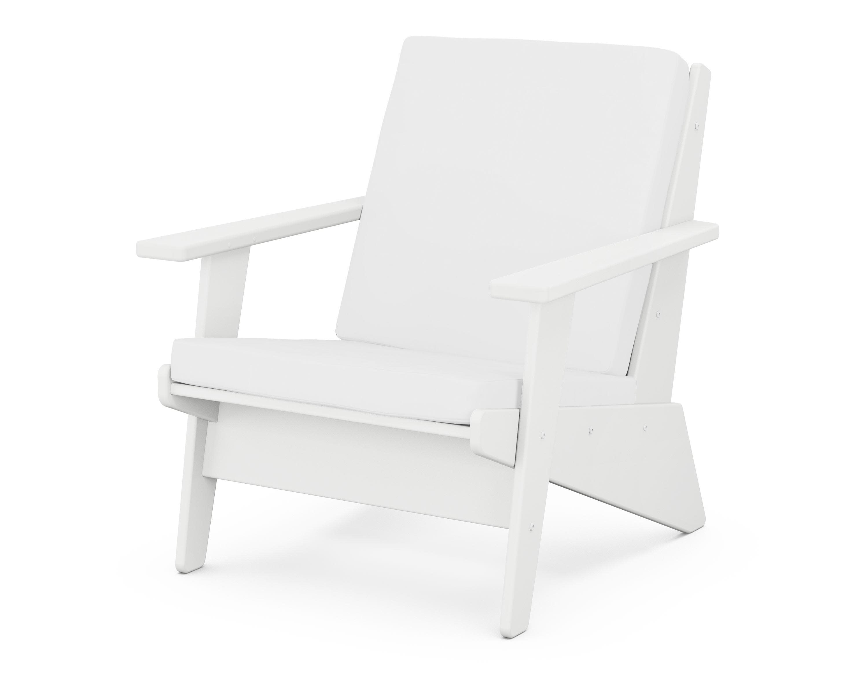 Riviera Modern Lounge Chair in White / Natural