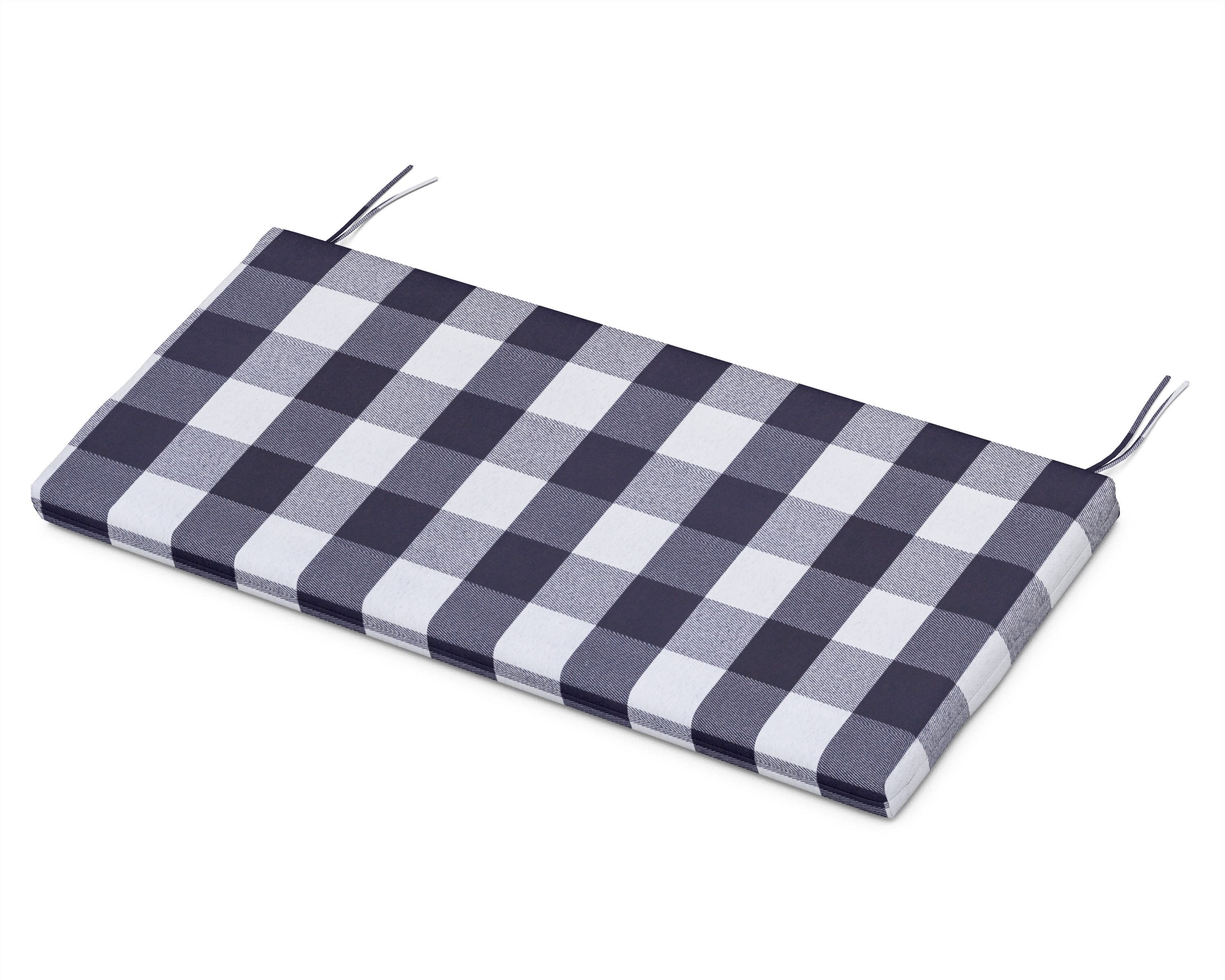 Bench Seat Cushion - 17.75"D x 41"W x 2.5"H in Buffalo Plaid Navy
