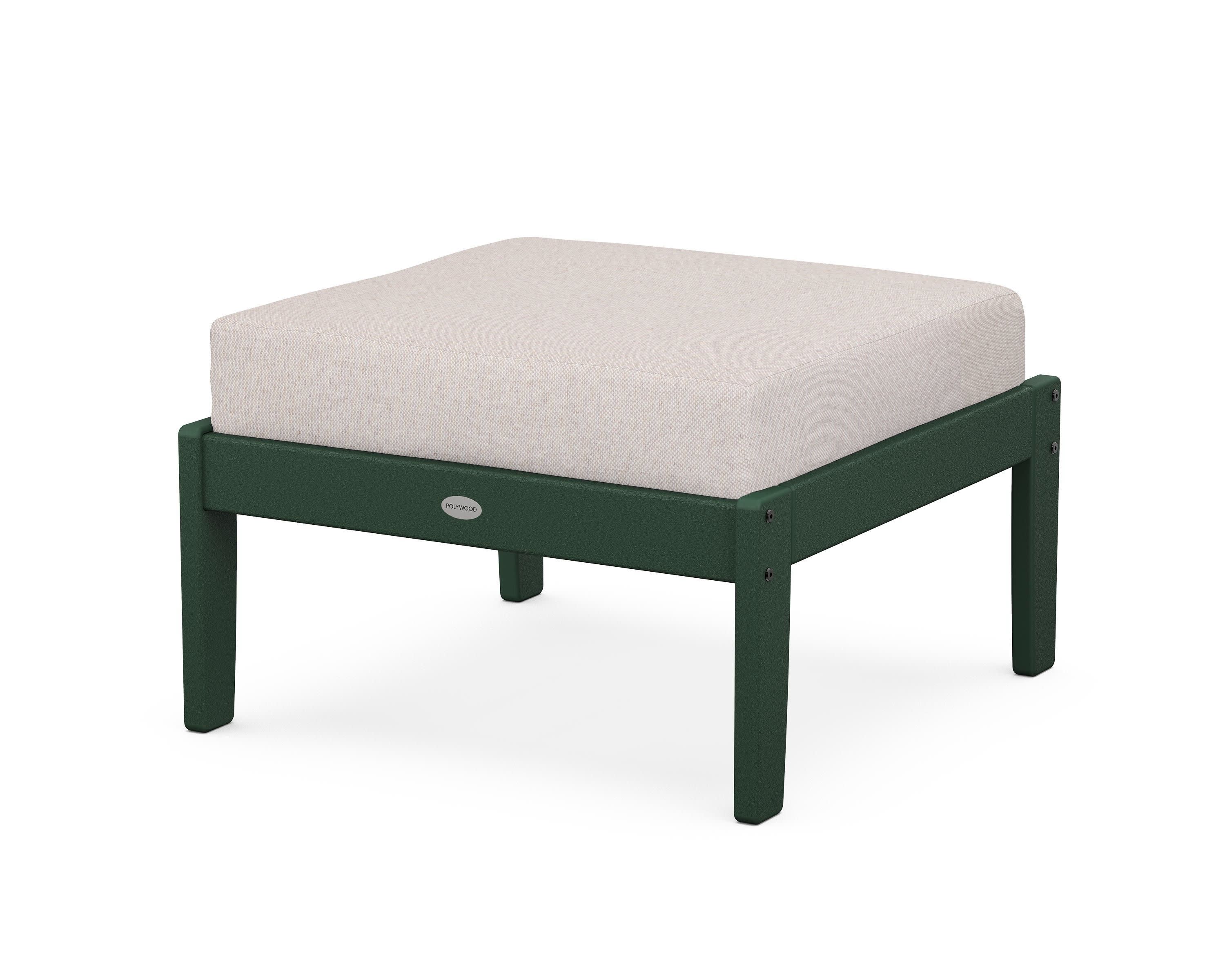 Braxton Deep Seating Ottoman in Green / Dune Burlap