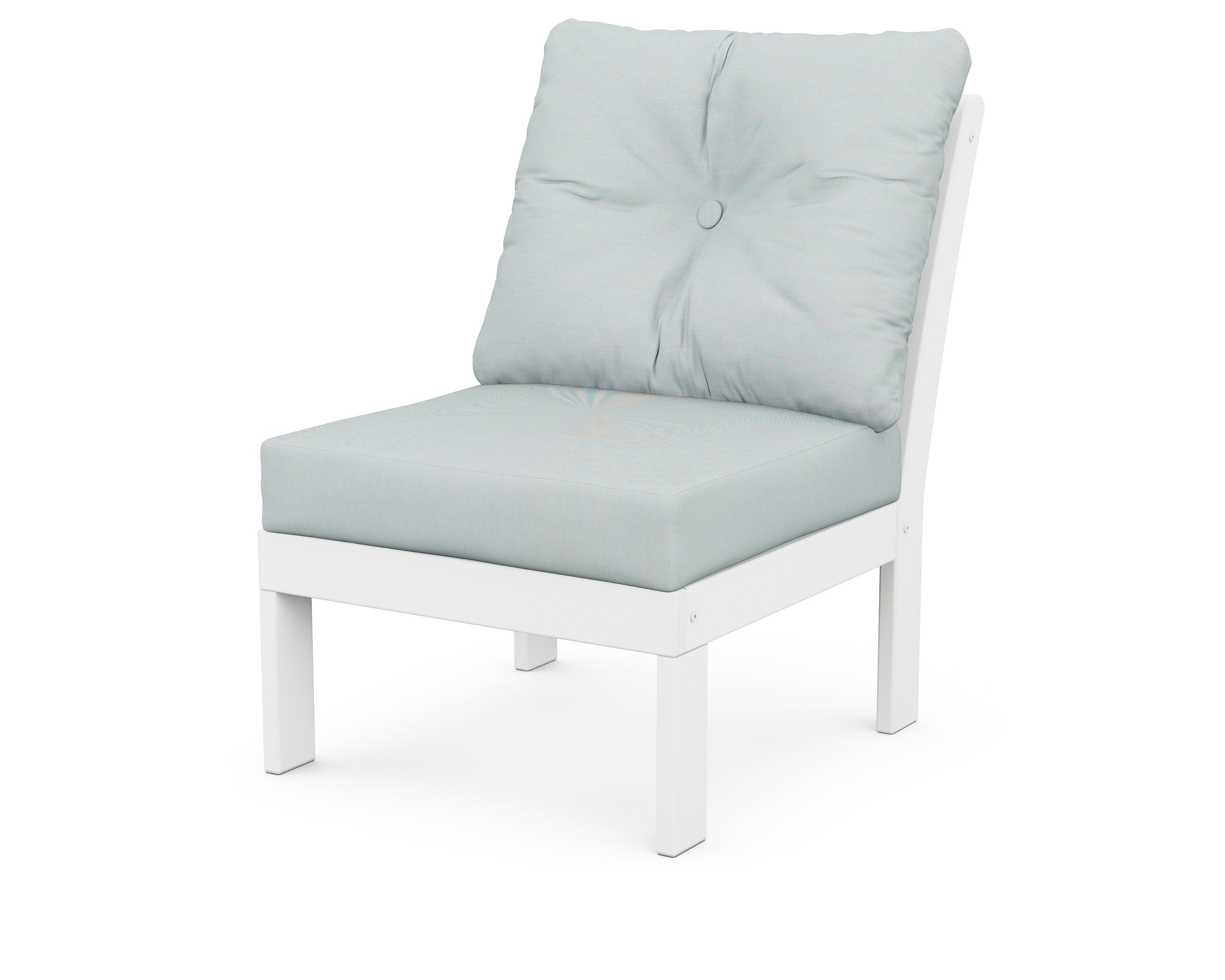 Vineyard Modular Armless Chair in White / Spa