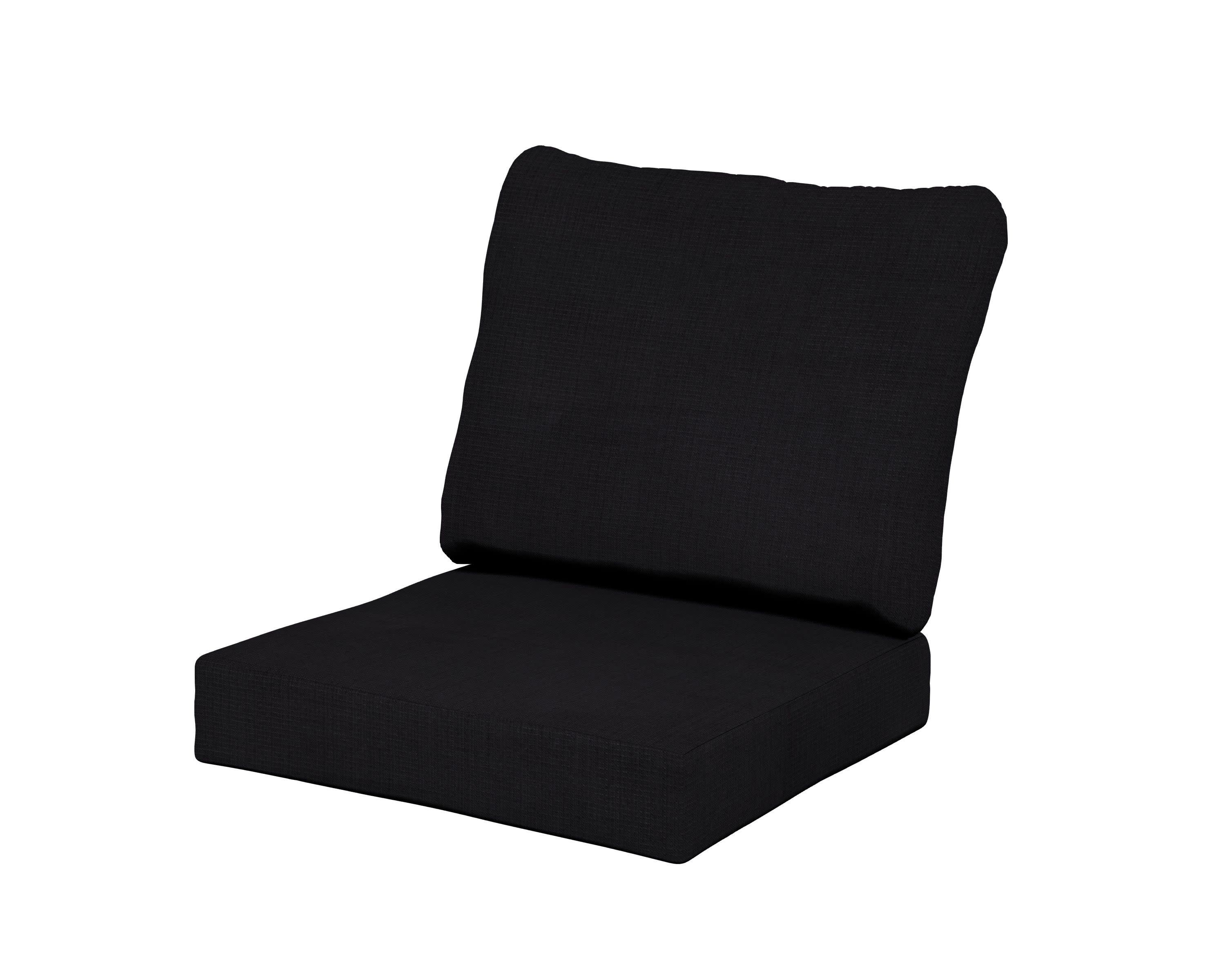Baffle Seat/Back Cushion in Midnight Linen