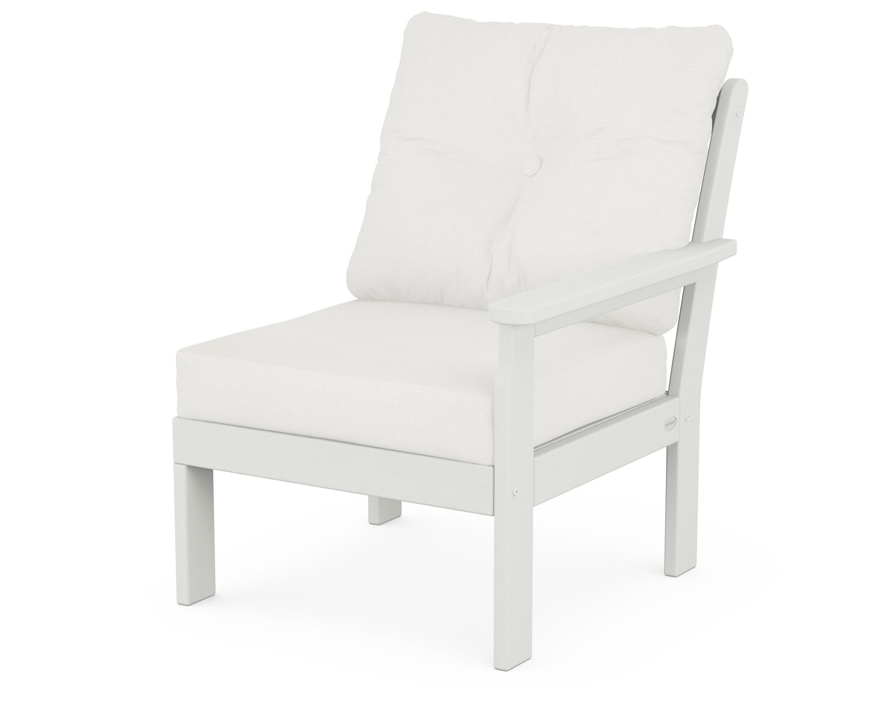 Vineyard Modular Right Arm Chair in Vintage White / Natural Linen
