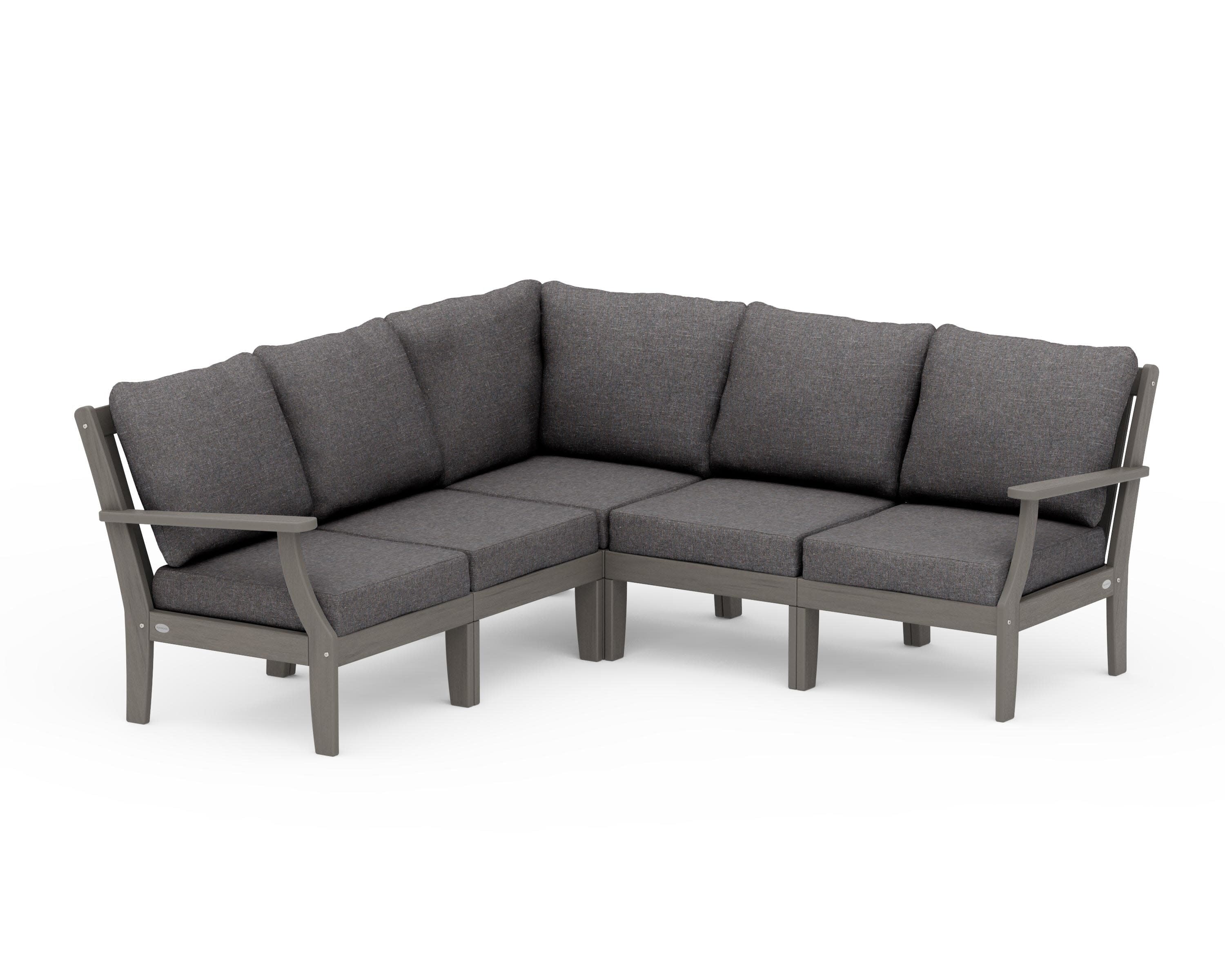 Braxton Modular 5-Piece Deep Seating Set in Driftwood / Ash Charcoal