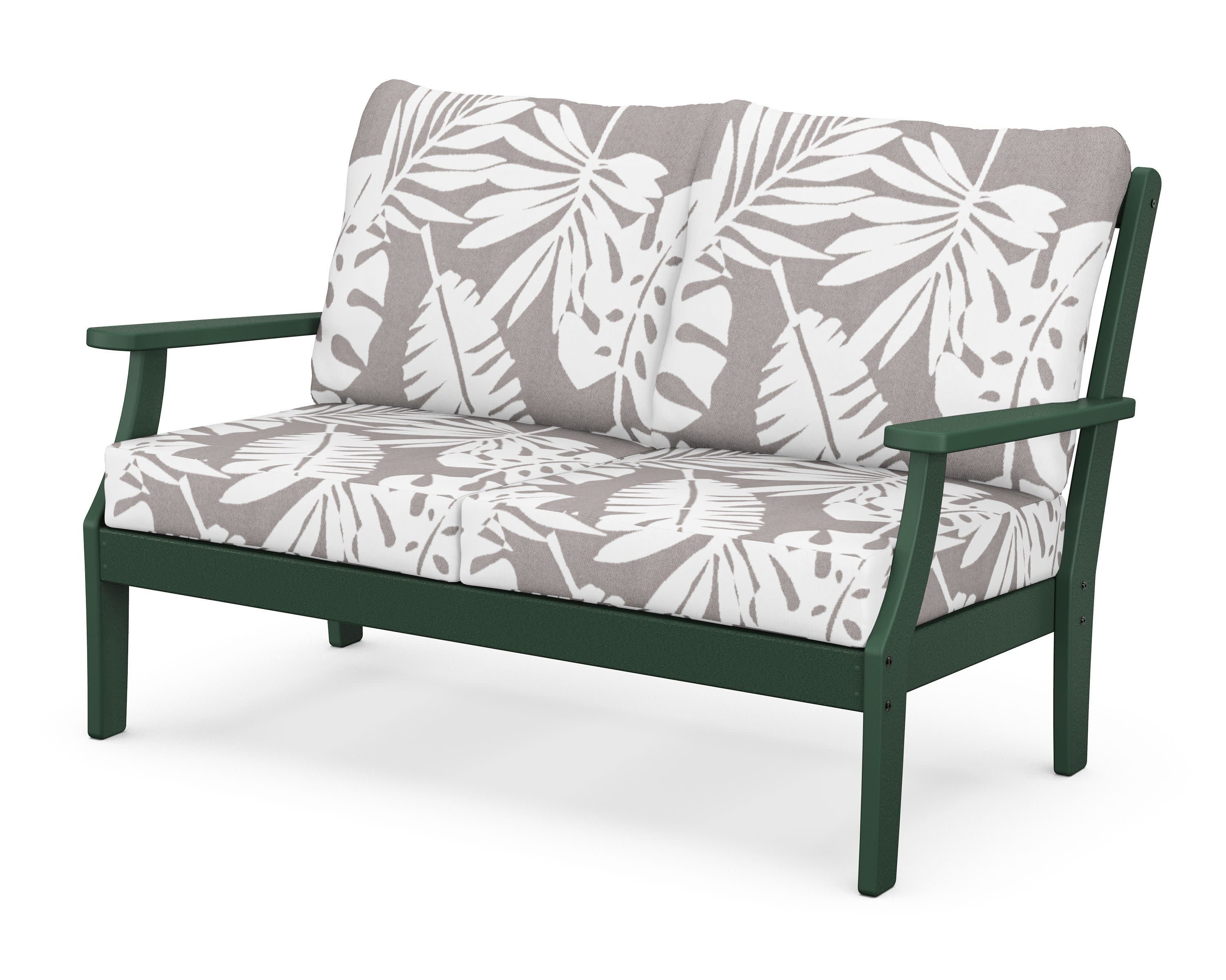 Braxton Deep Seating Loveseat in Green / Leaf Grey Mist
