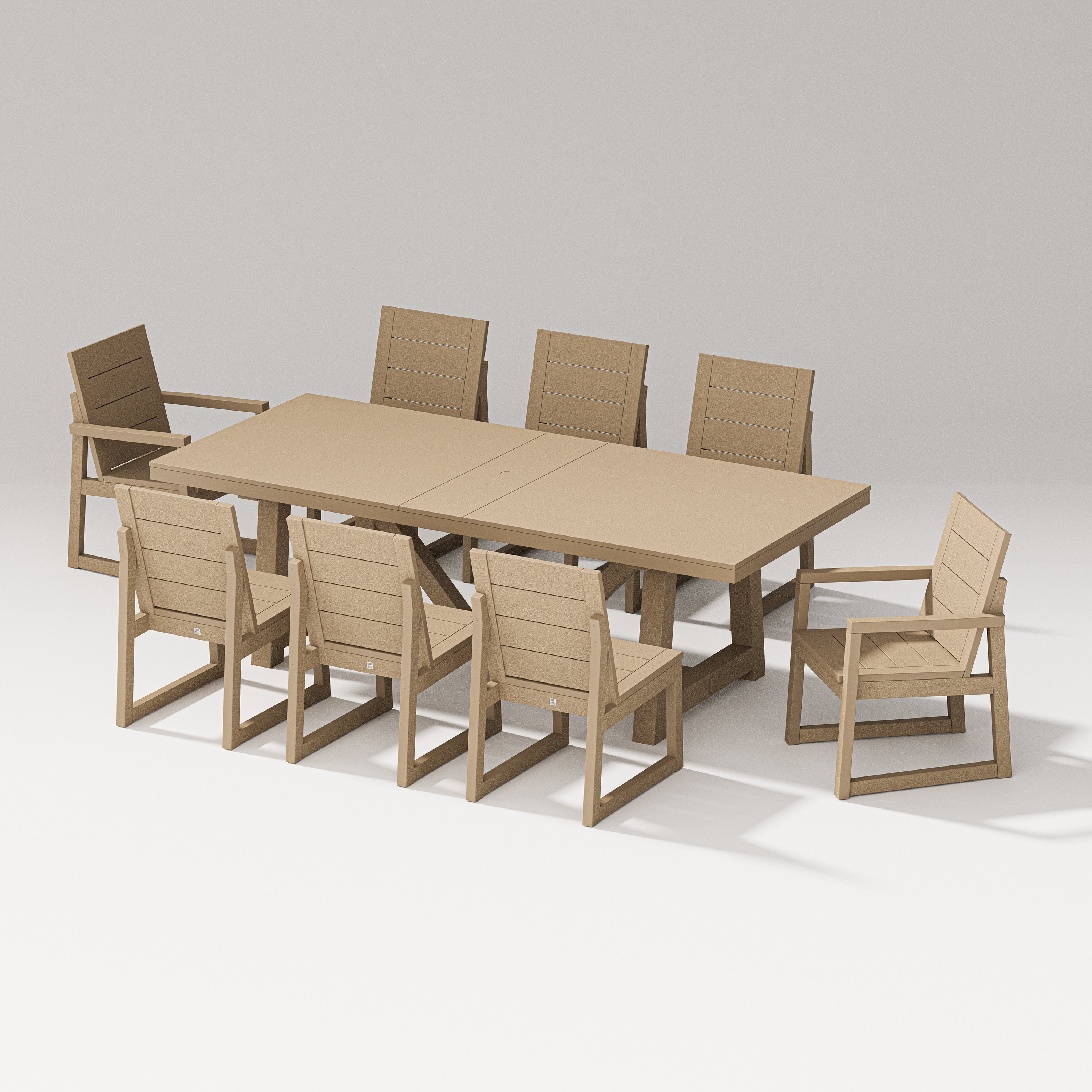 Elevate 9-Piece A-Frame Table Dining Set in Vintage Sahara