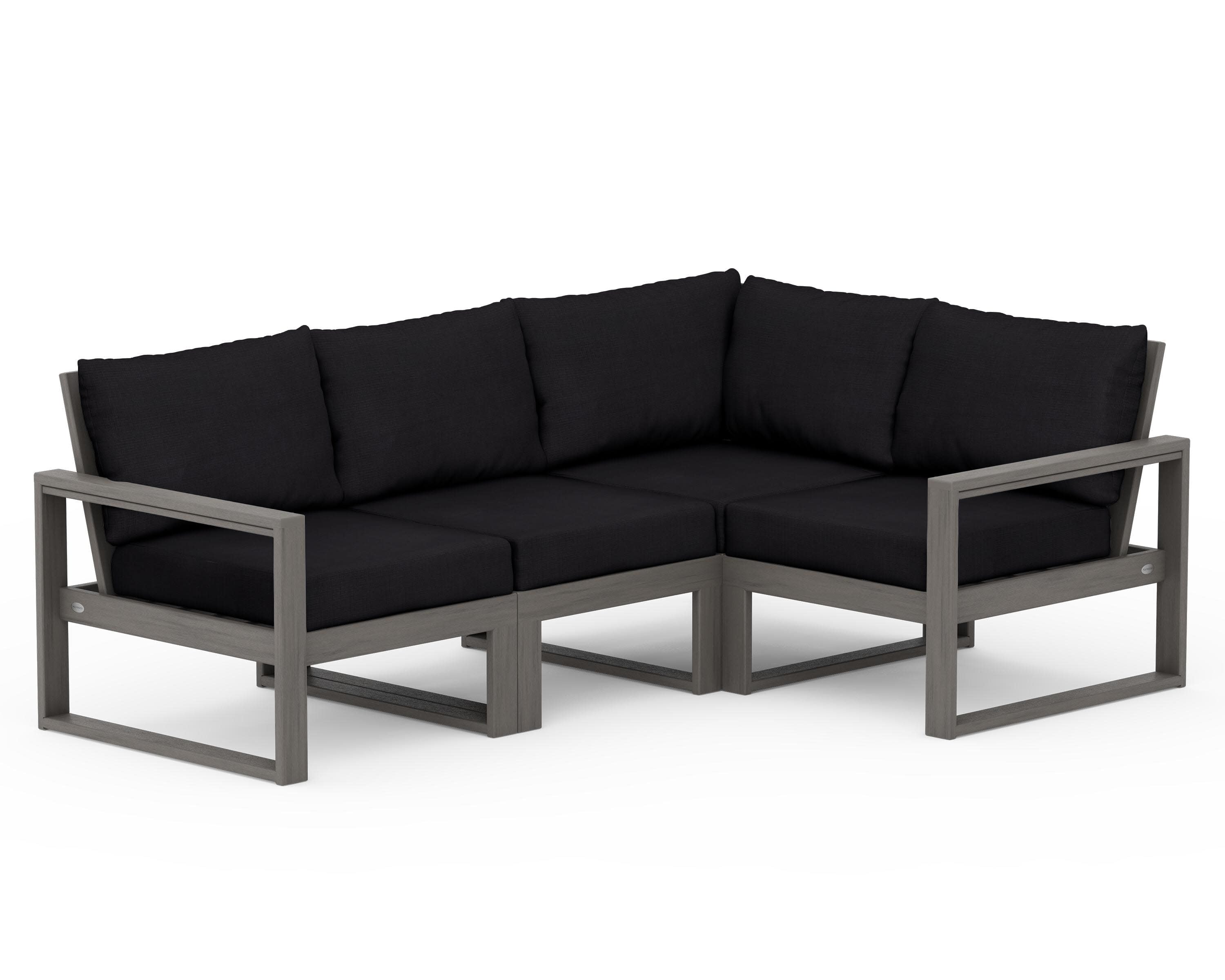EDGE 4-Piece Modular Deep Seating Set in Driftwood / Midnight Linen