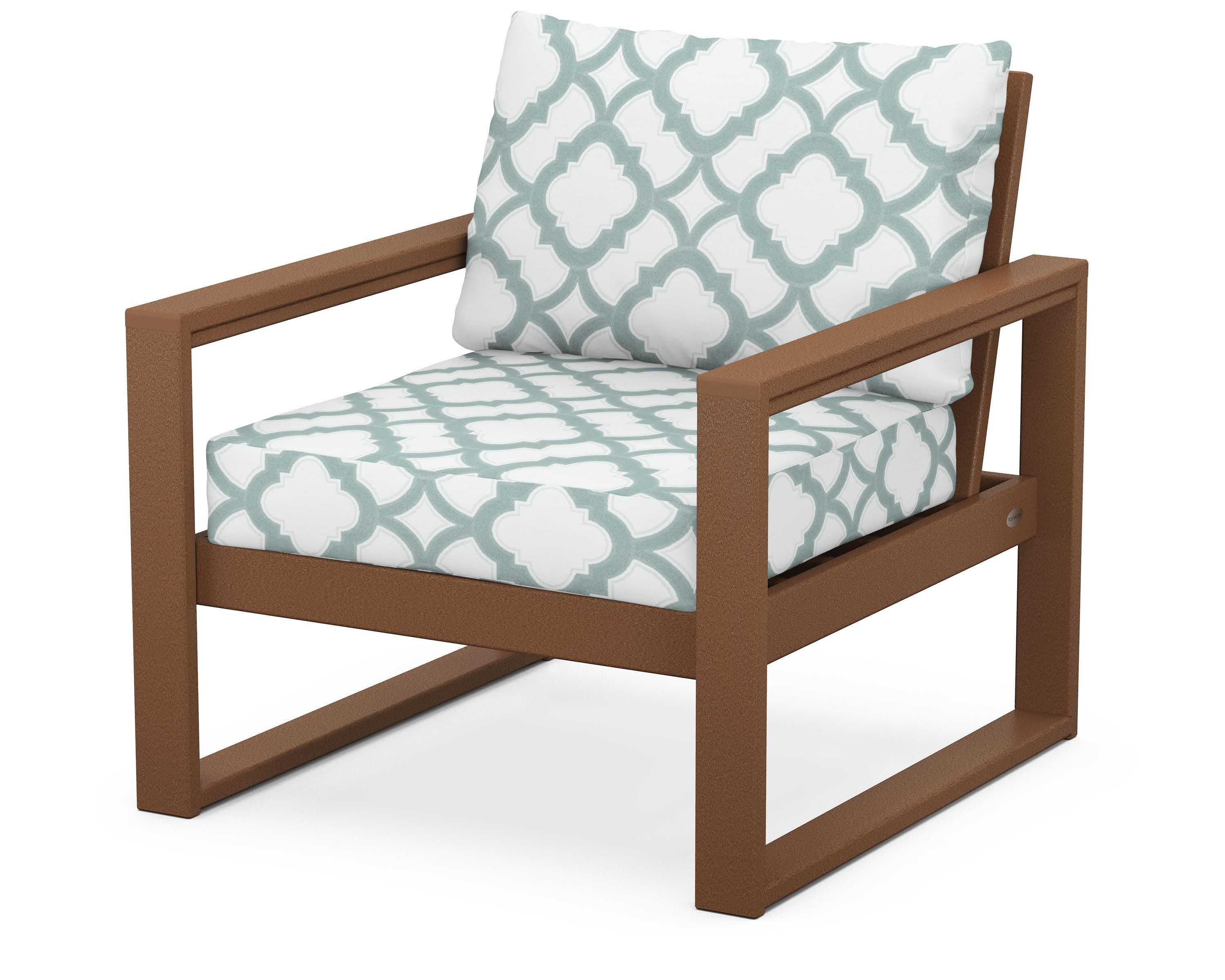 EDGE Club Chair in Teak / Trellis Glacier Spa