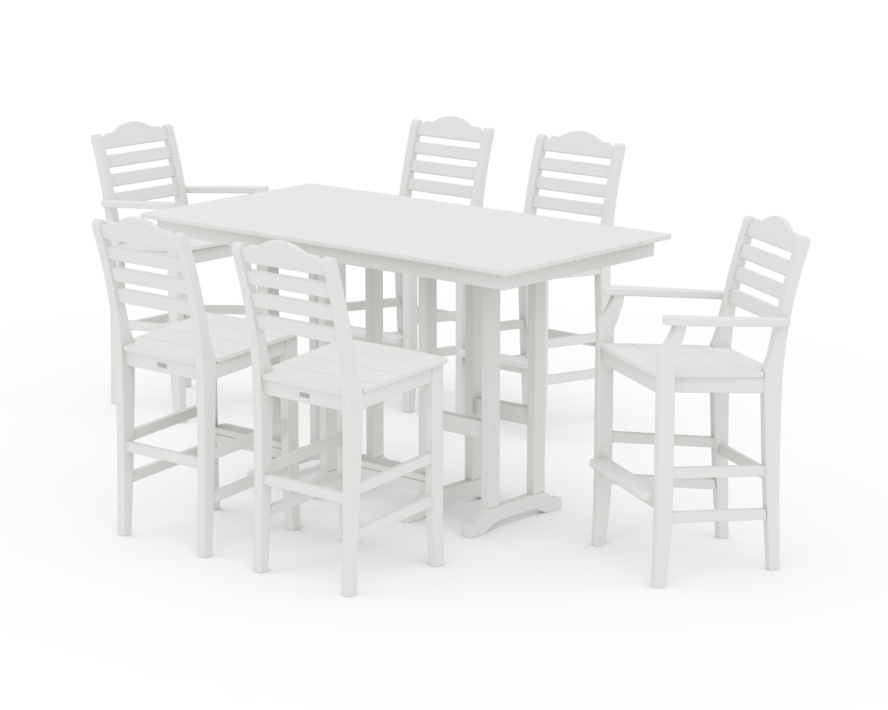 Savannah 7-Piece Farmhouse Bar Set in Vintage White