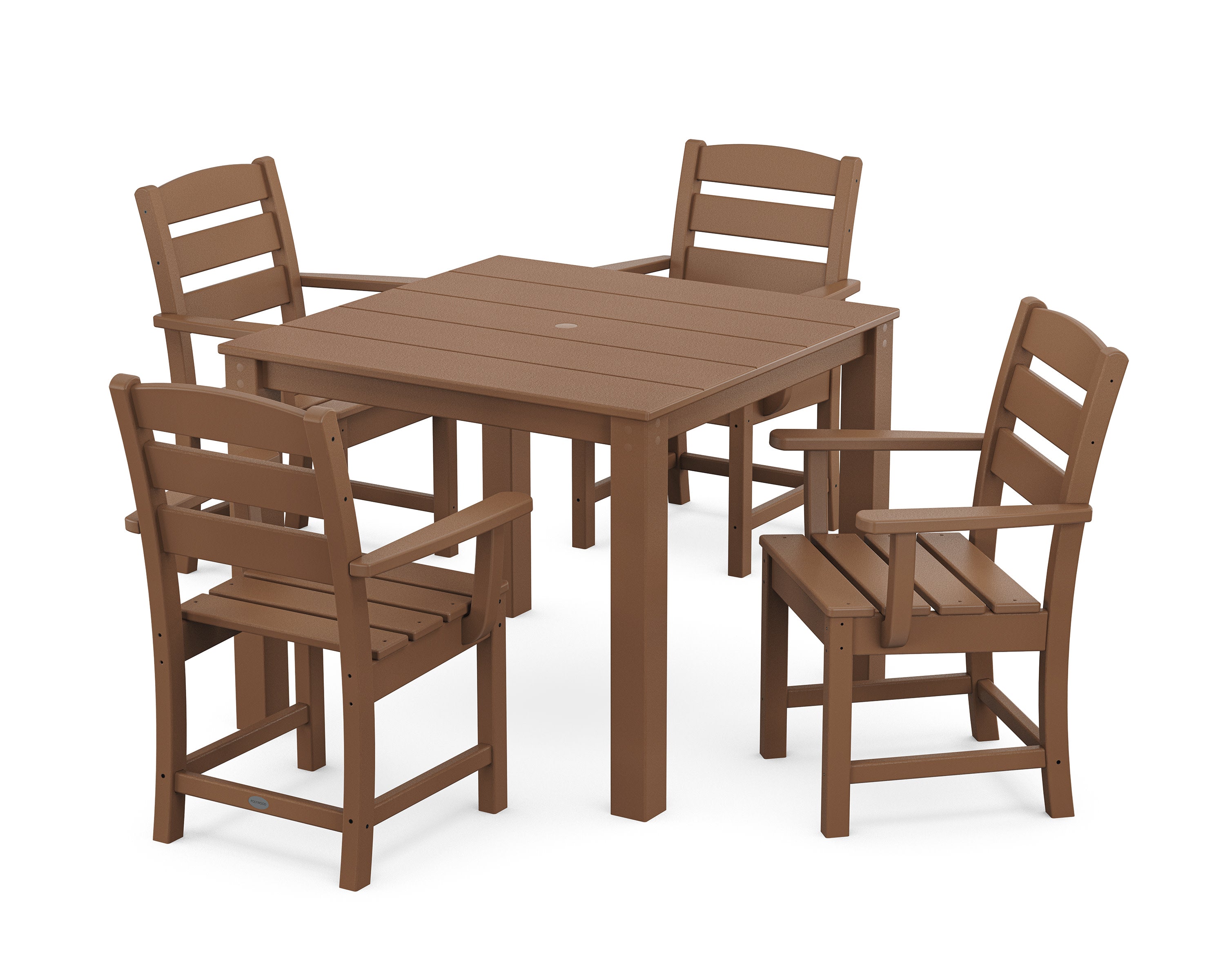 Lakeside 5-Piece Parsons Dining Set in Teak