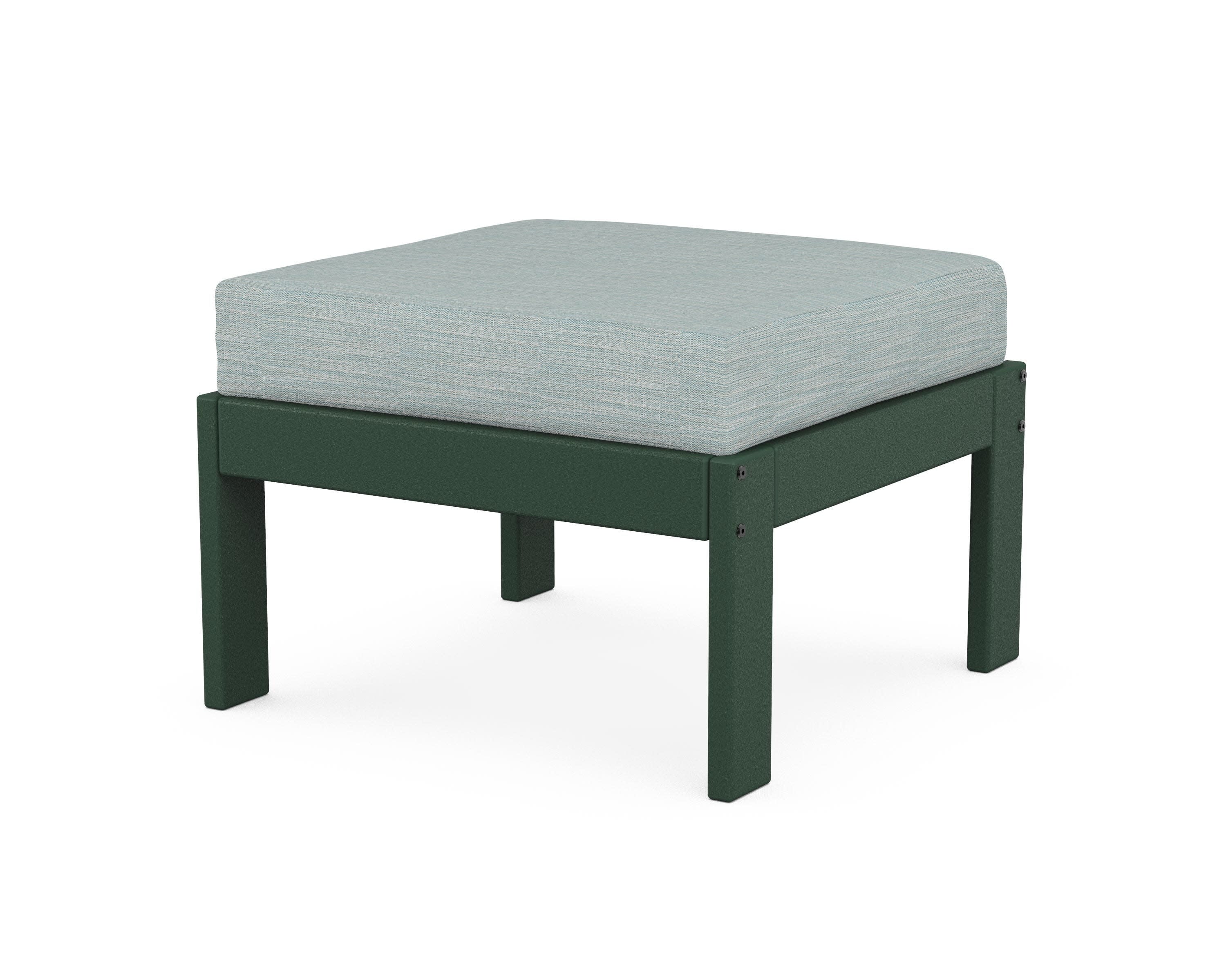 Vineyard Modular Ottoman in Green / Soothe Mist