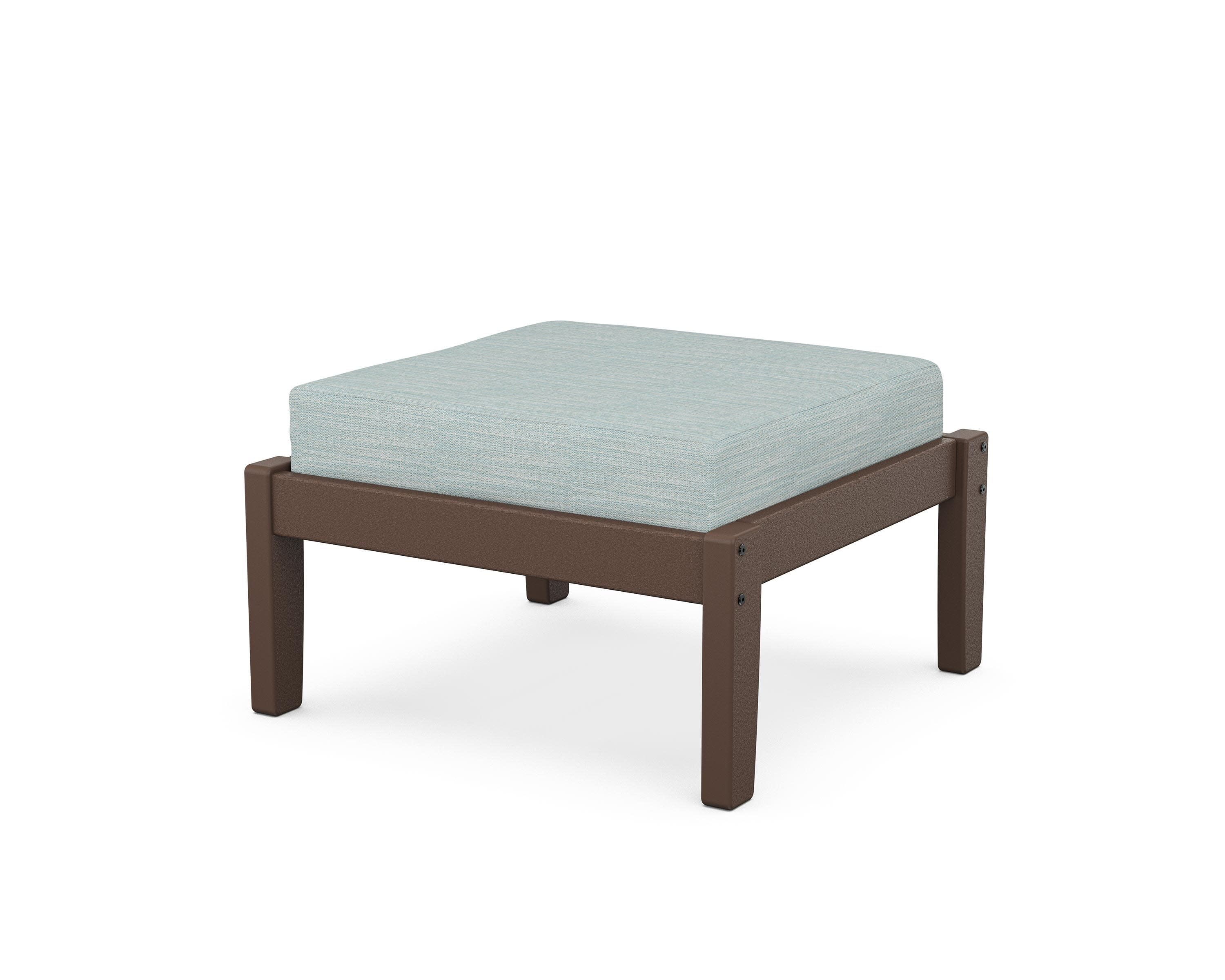 Deep Seating Ottoman in Mahogany / Soothe Mist