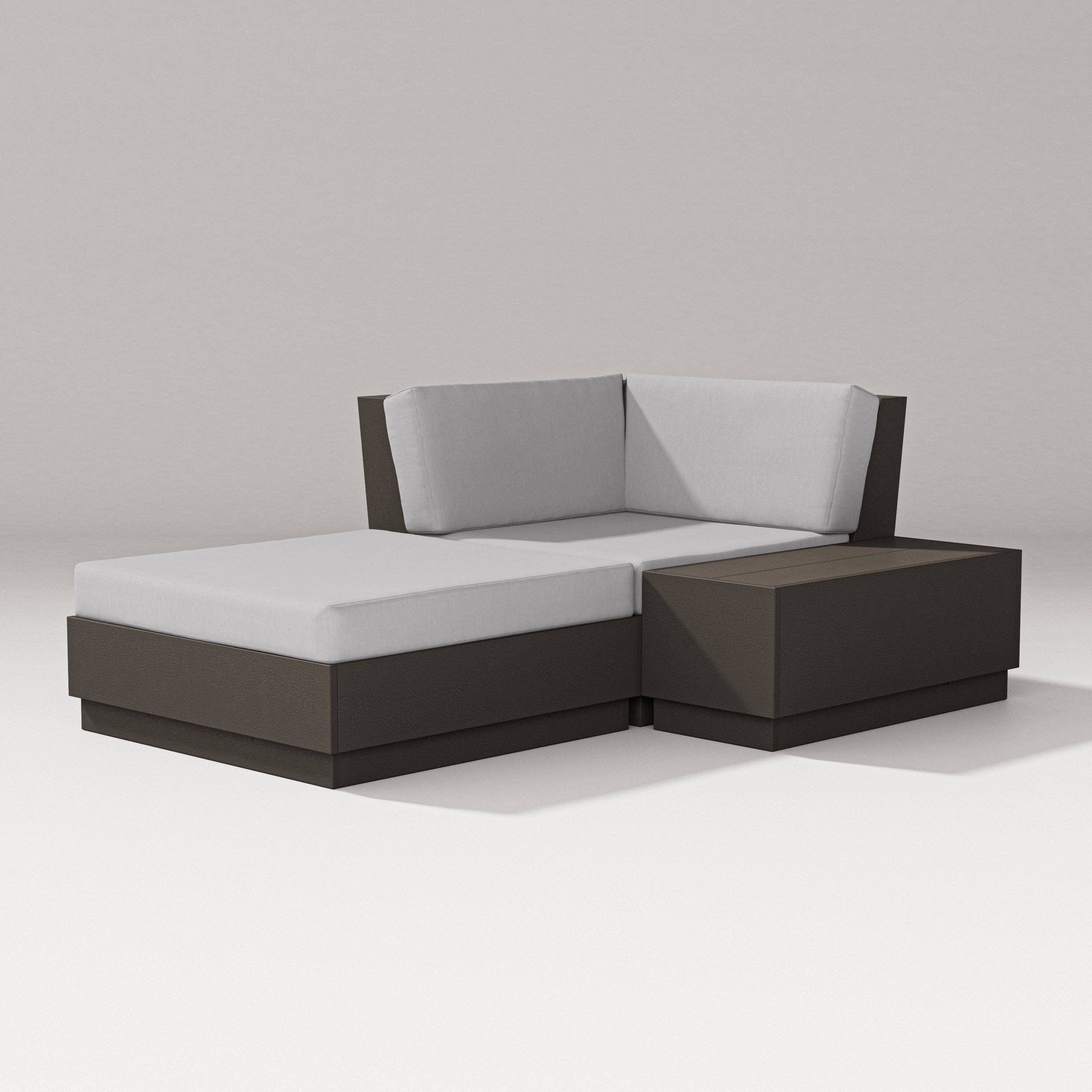 Elevate Corner Chaise in Vintage Coffee / Granite