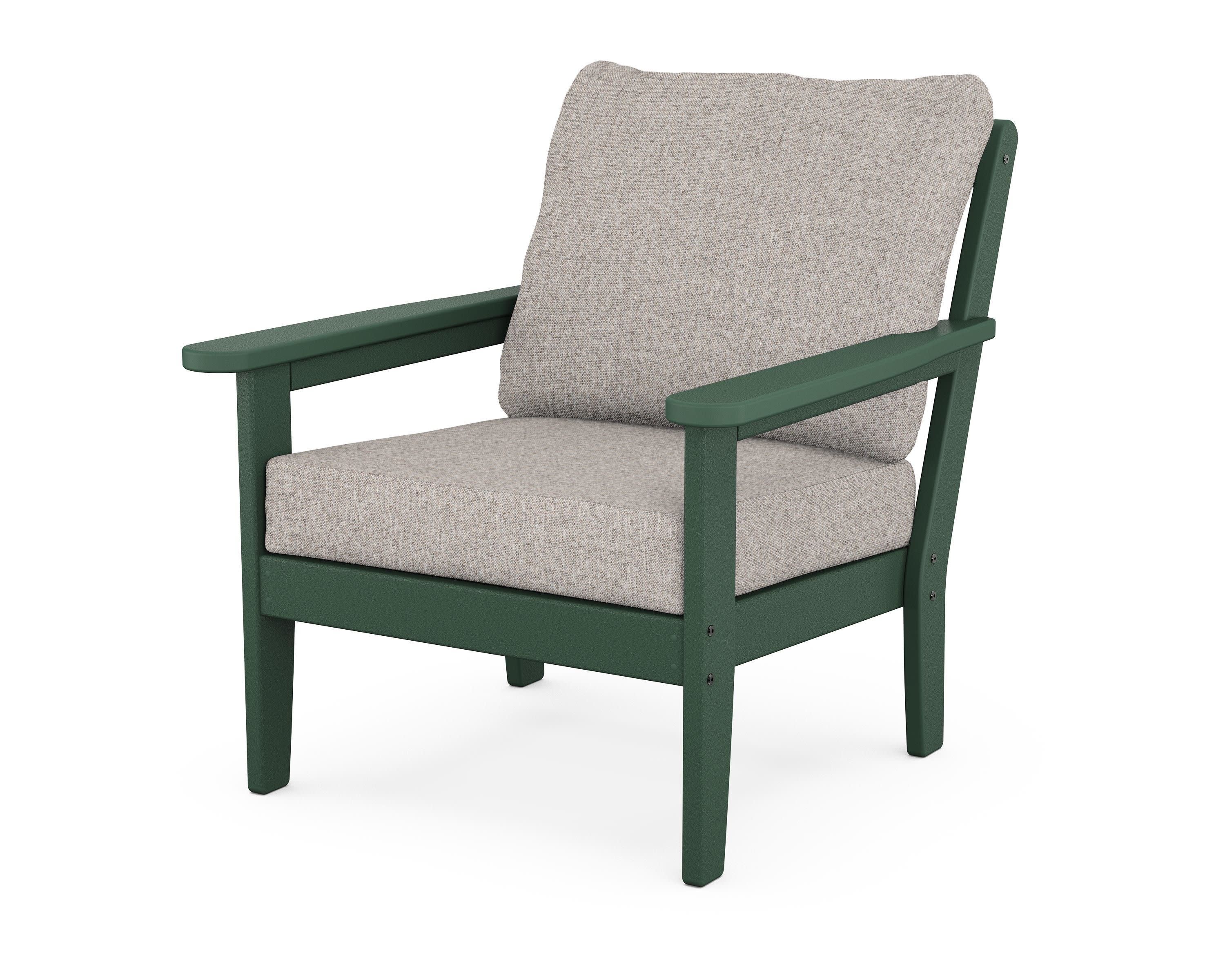 Cottage Deep Seating Chair in Green / Weathered Tweed