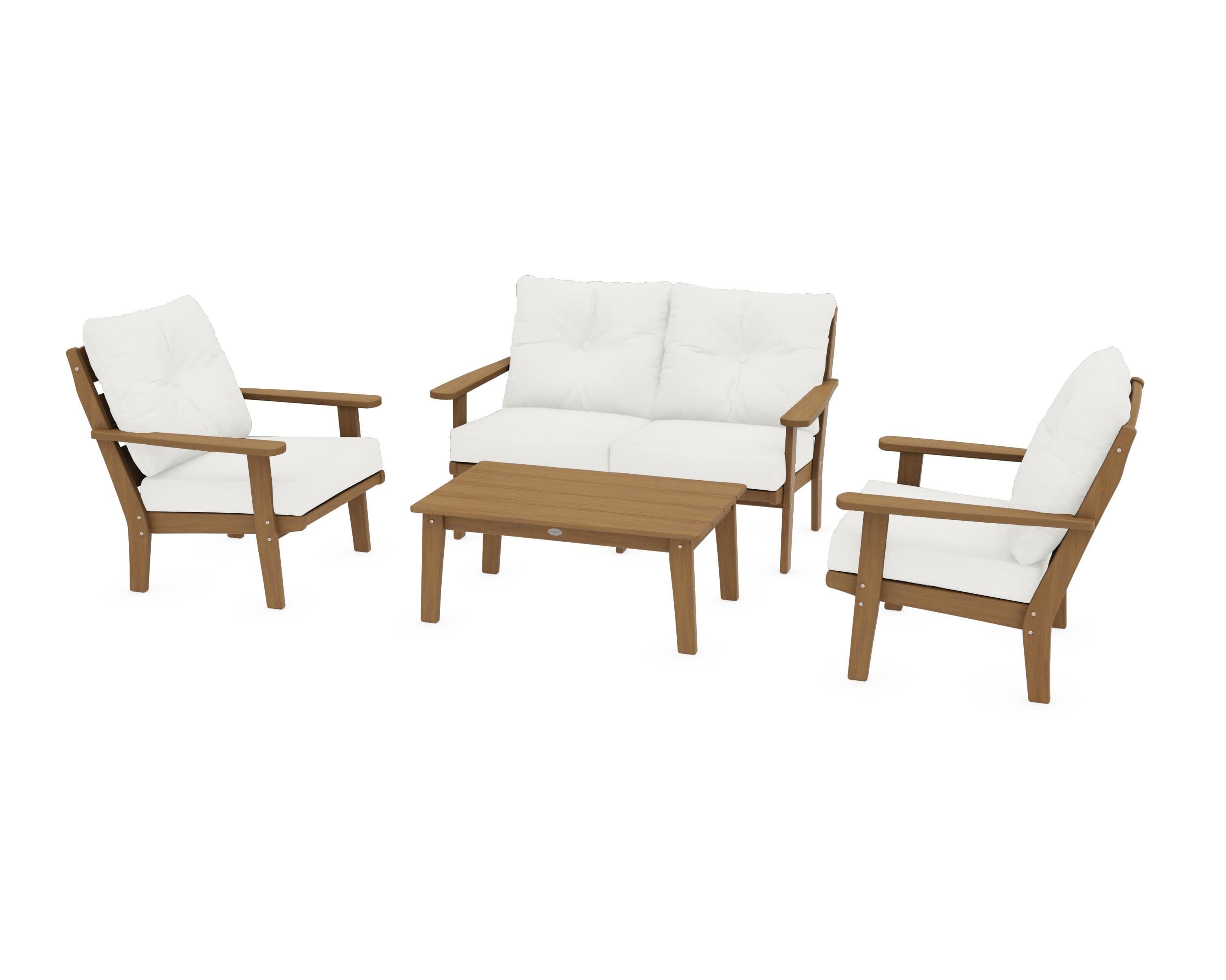 Lakeside 4-Piece Deep Seating Set in Natural / Natural Linen