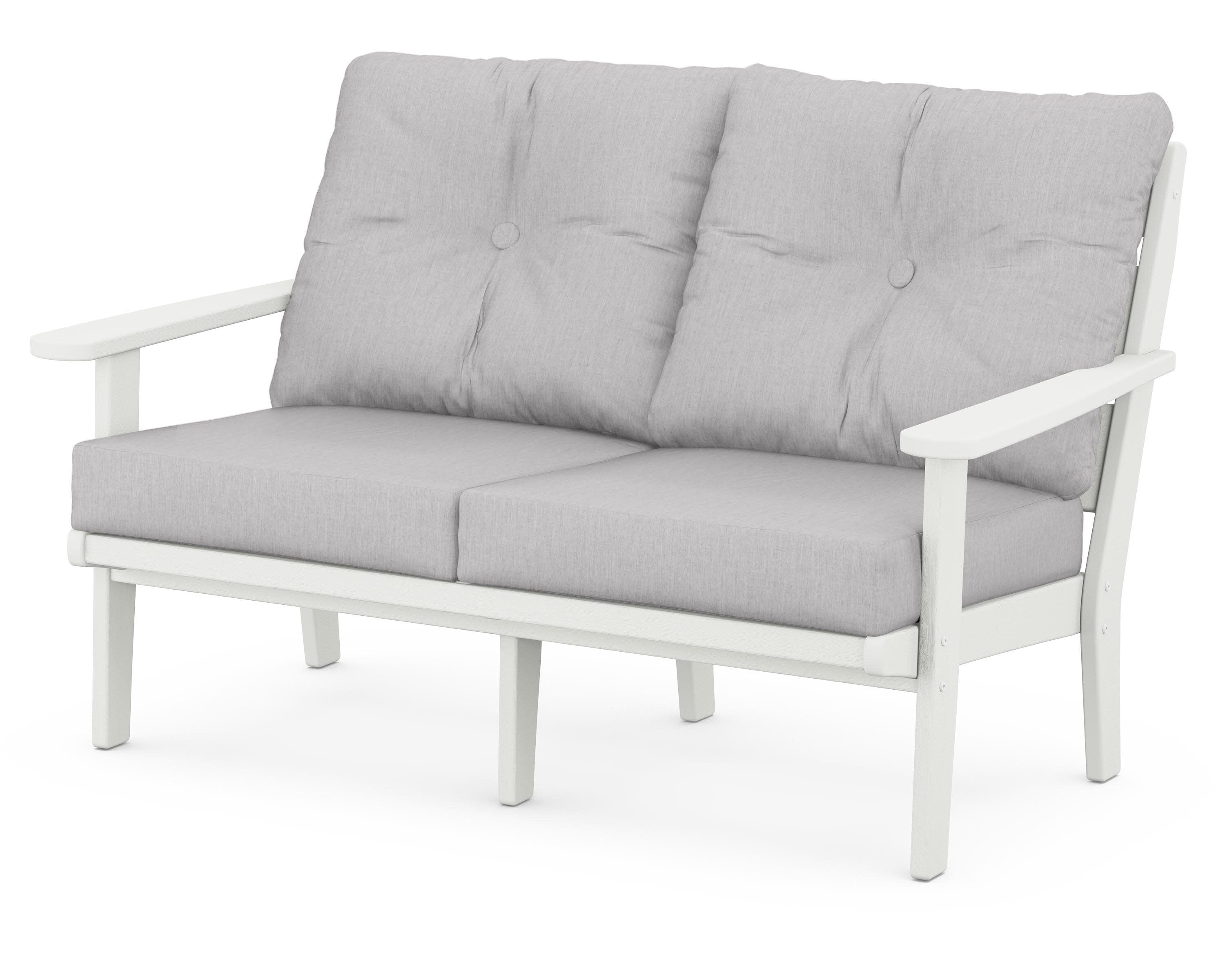 Lakeside Deep Seating Loveseat in Vintage White / Granite