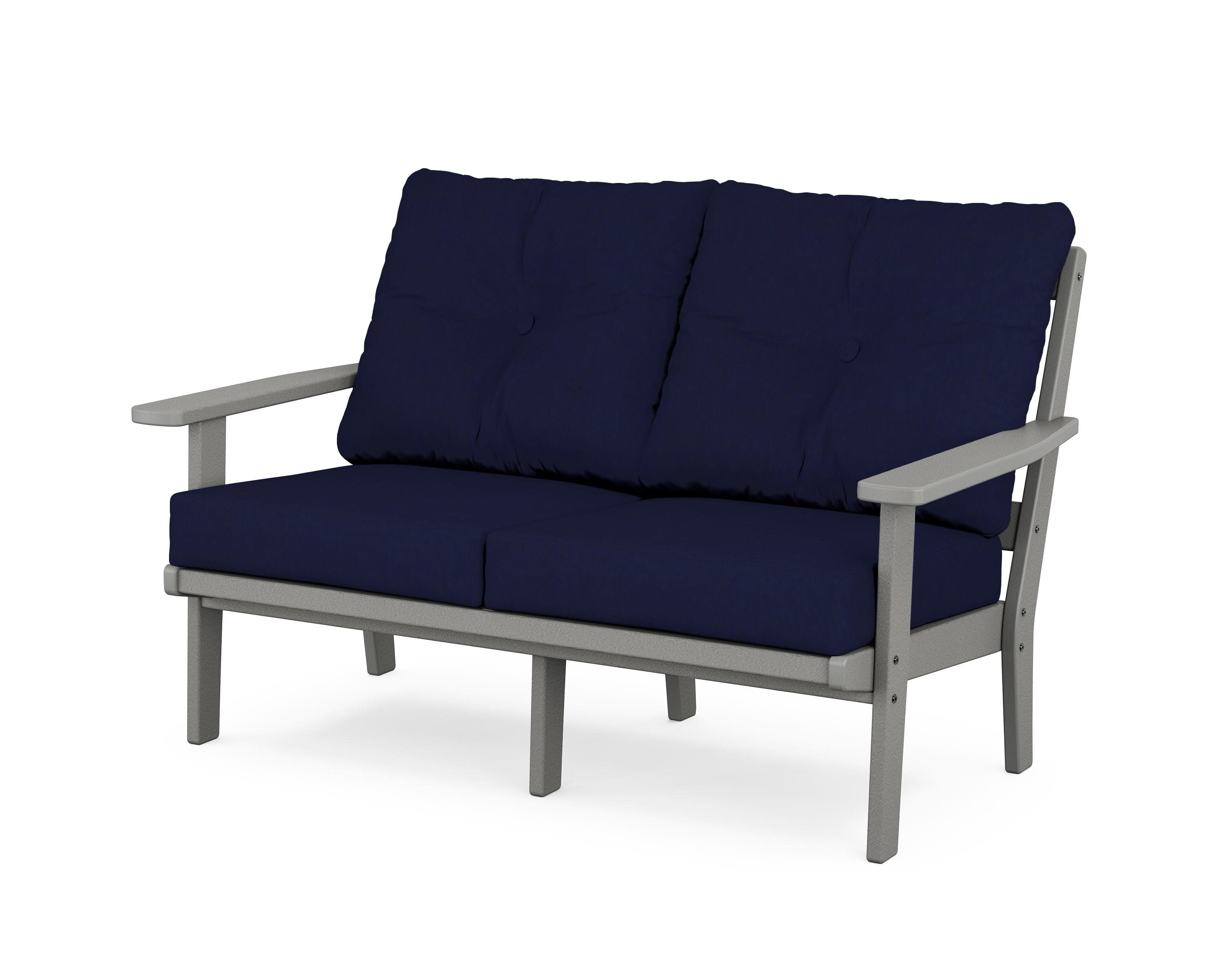 Oxford Deep SeatingLoveseat in Slate Grey / Navy