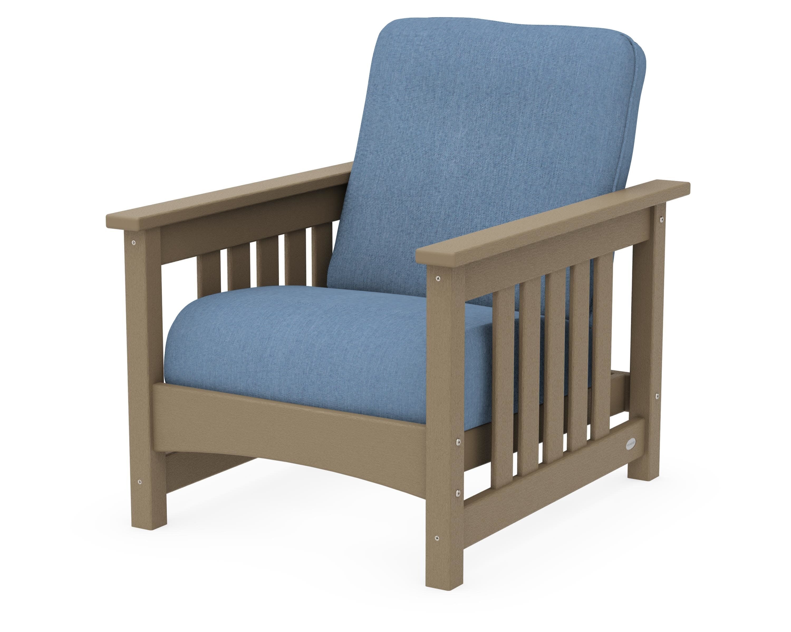 Club Mission Chair in Vintage Sahara / Sky Blue