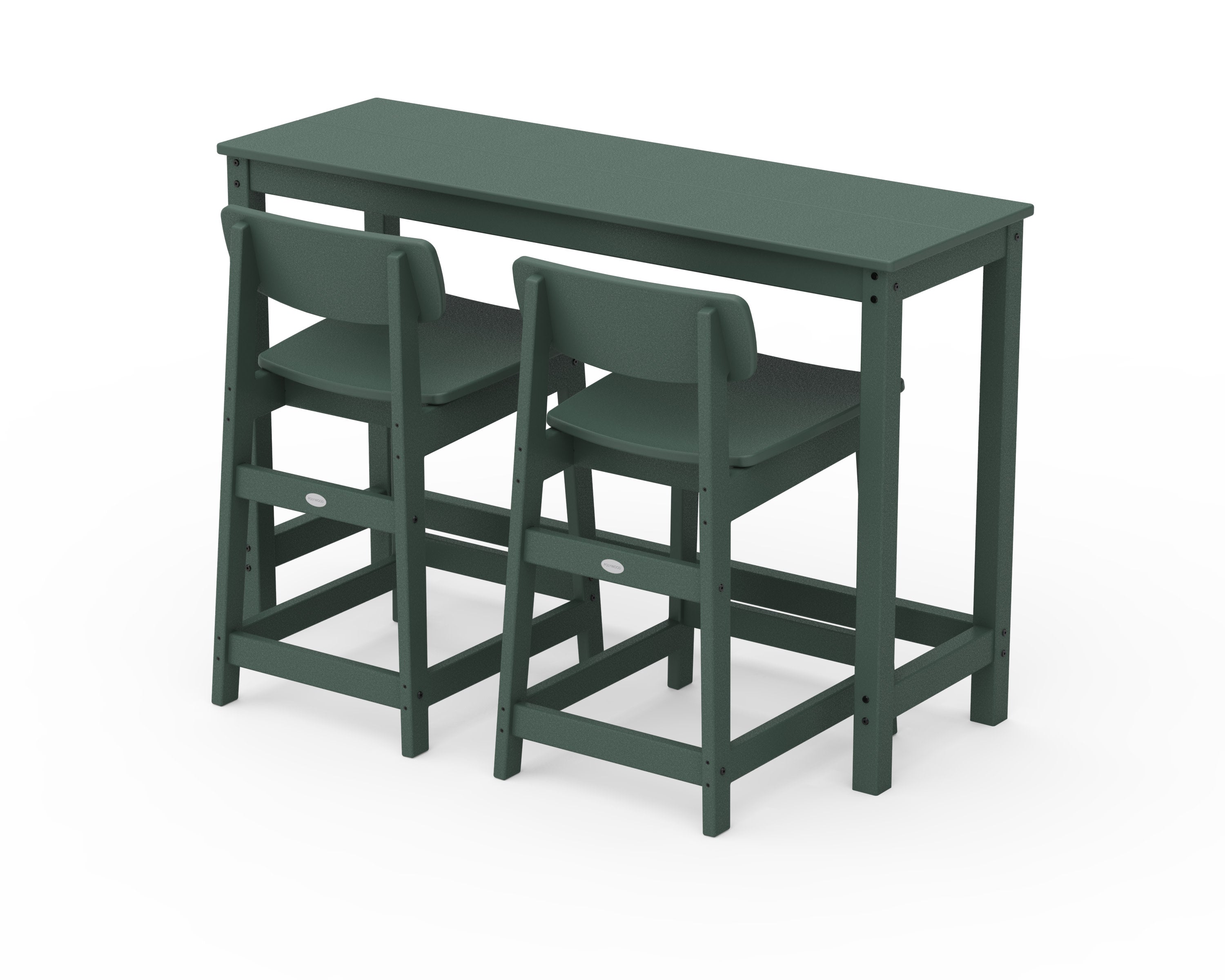 Modern Studio Urban Lowback Counter Chair 3-Piece Balcony Set in Green