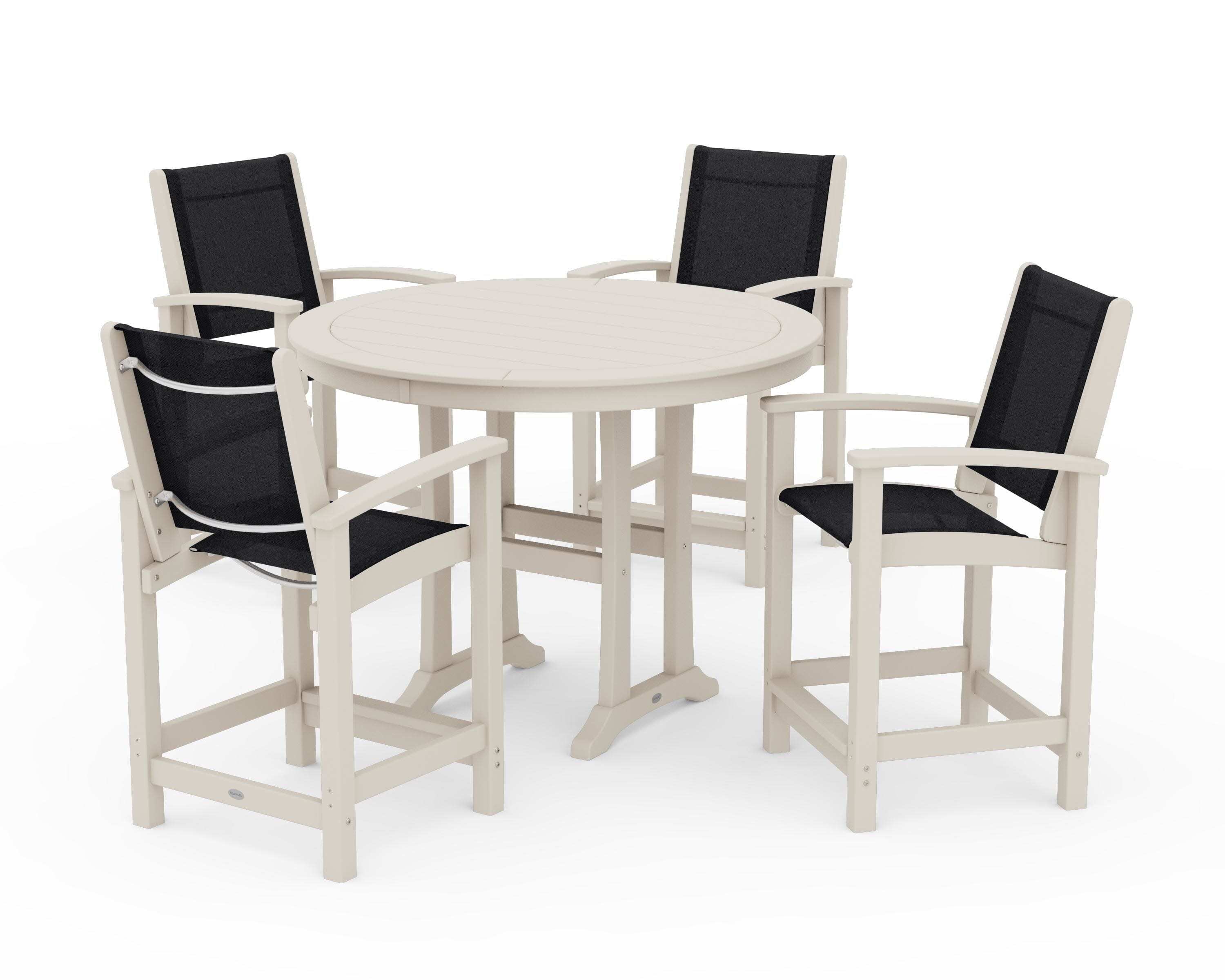 Coastal 5-Piece Counter Set in Sand / Black Sling