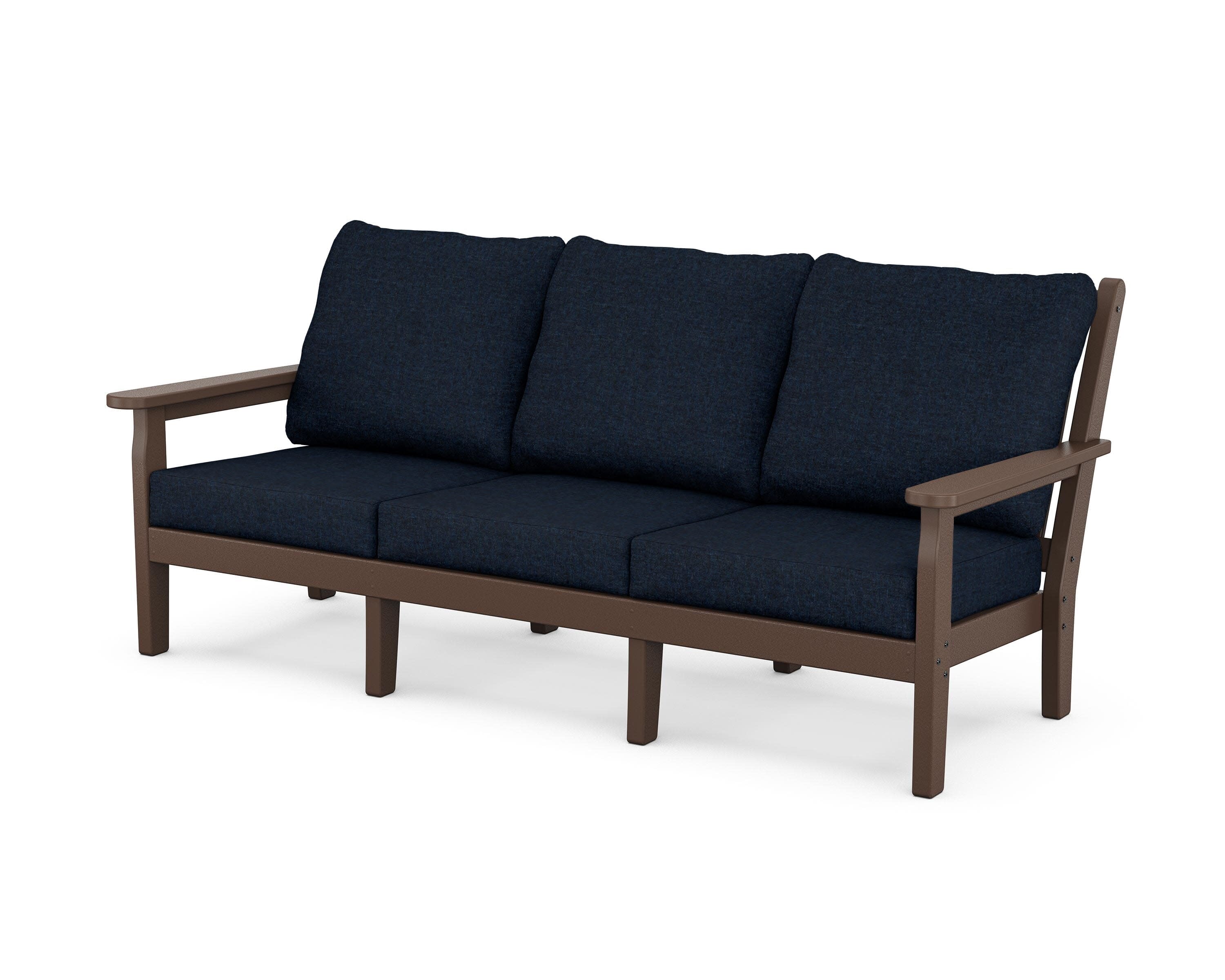 Chippendale Deep Seating Sofa in Mahogany / Marine Indigo