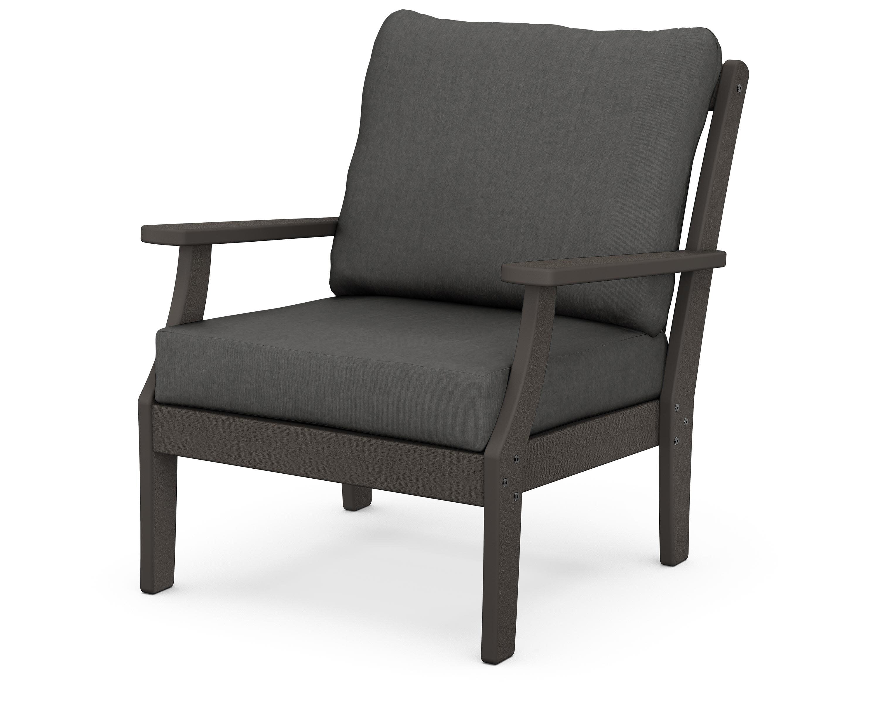 Braxton Deep Seating Chair in Vintage Coffee / Spectrum Carbon
