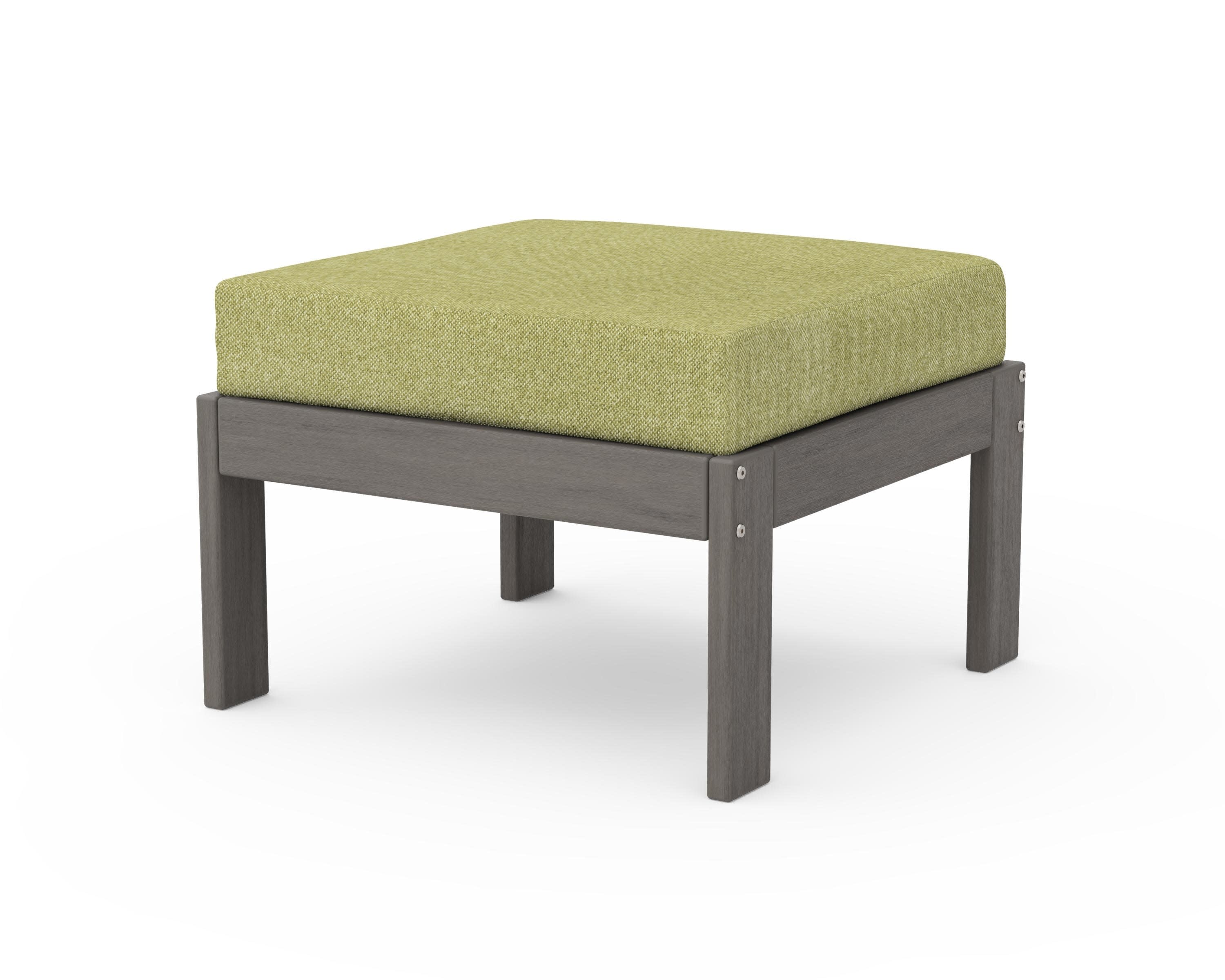 Vineyard Modular Ottoman in Driftwood / Chartreuse Boucle