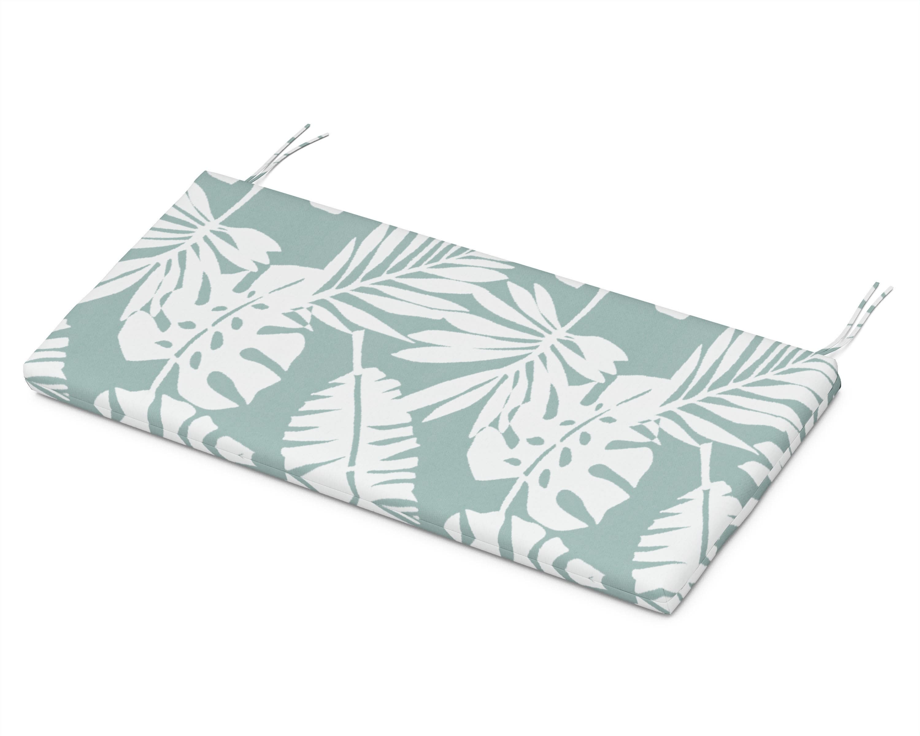 Bench Seat Cushion - 17"D x 40.5"W x 2.5"H in Leaf Glacier Spa