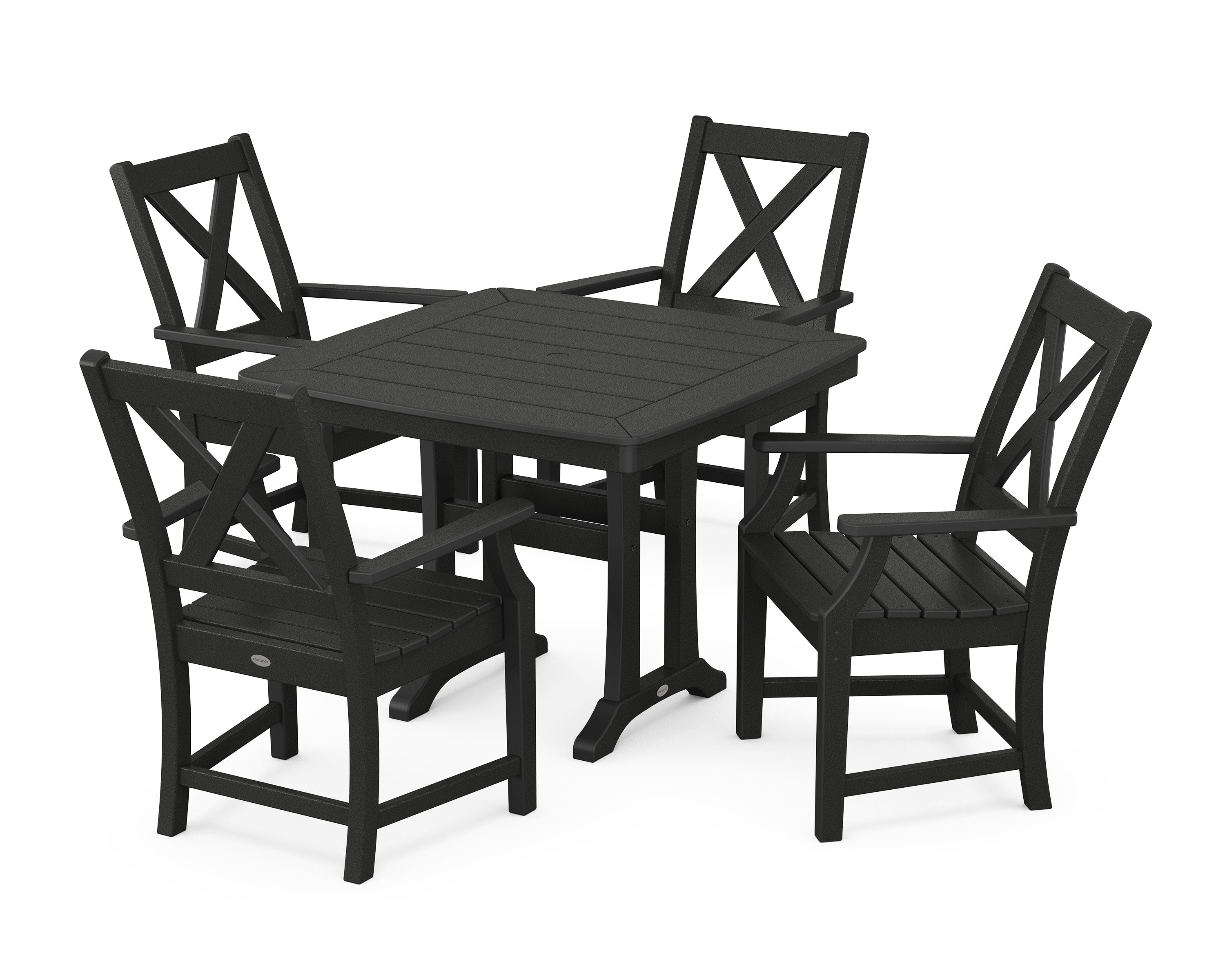 Braxton 5-Piece Dining Set with Trestle Legs in Black