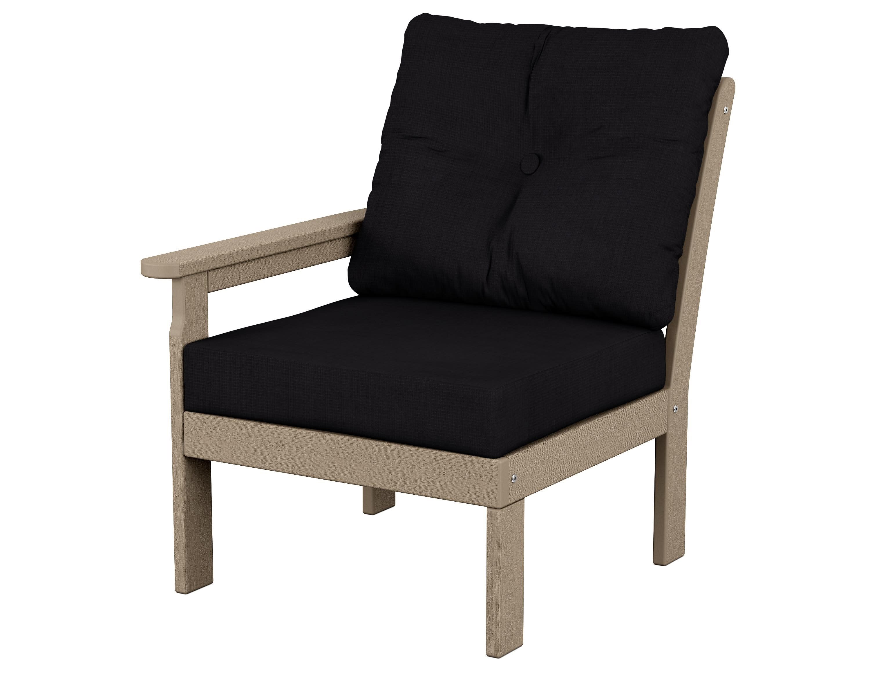 Vineyard Modular Left Arm Chair in Vintage Sahara / Midnight Linen