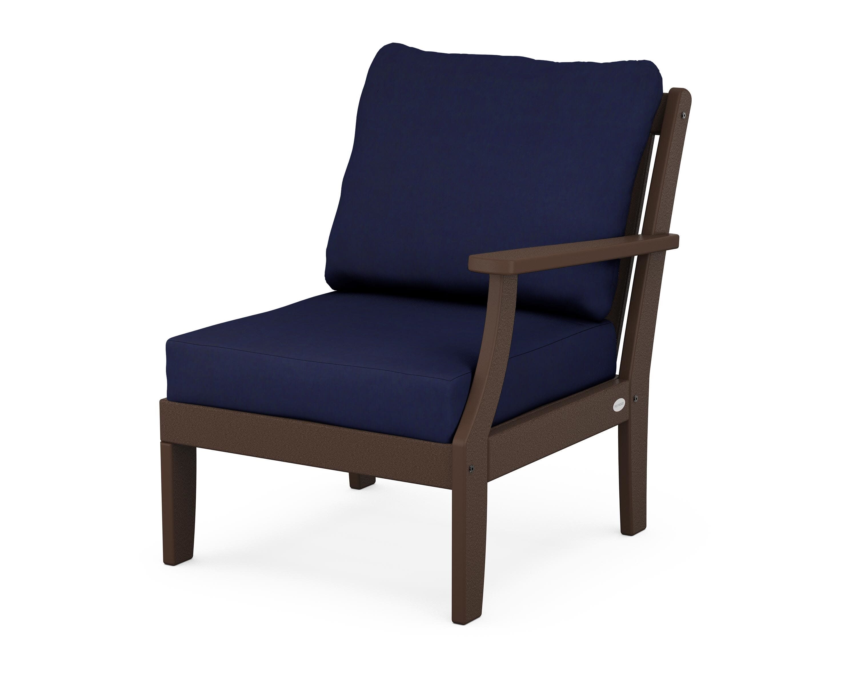 Braxton Modular Right Arm Chair in Mahogany / Navy