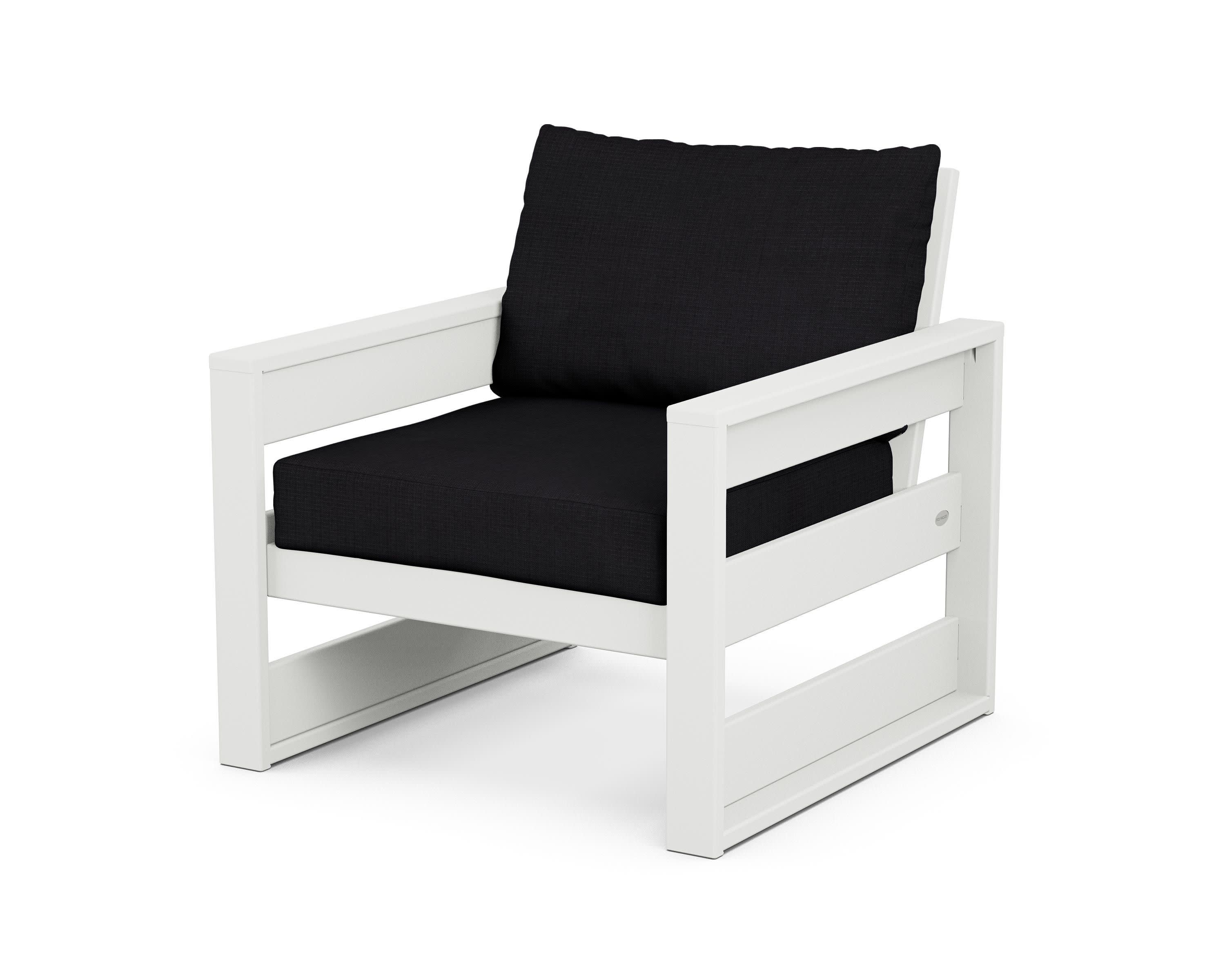 Westport Club Chair in White / Midnight Linen
