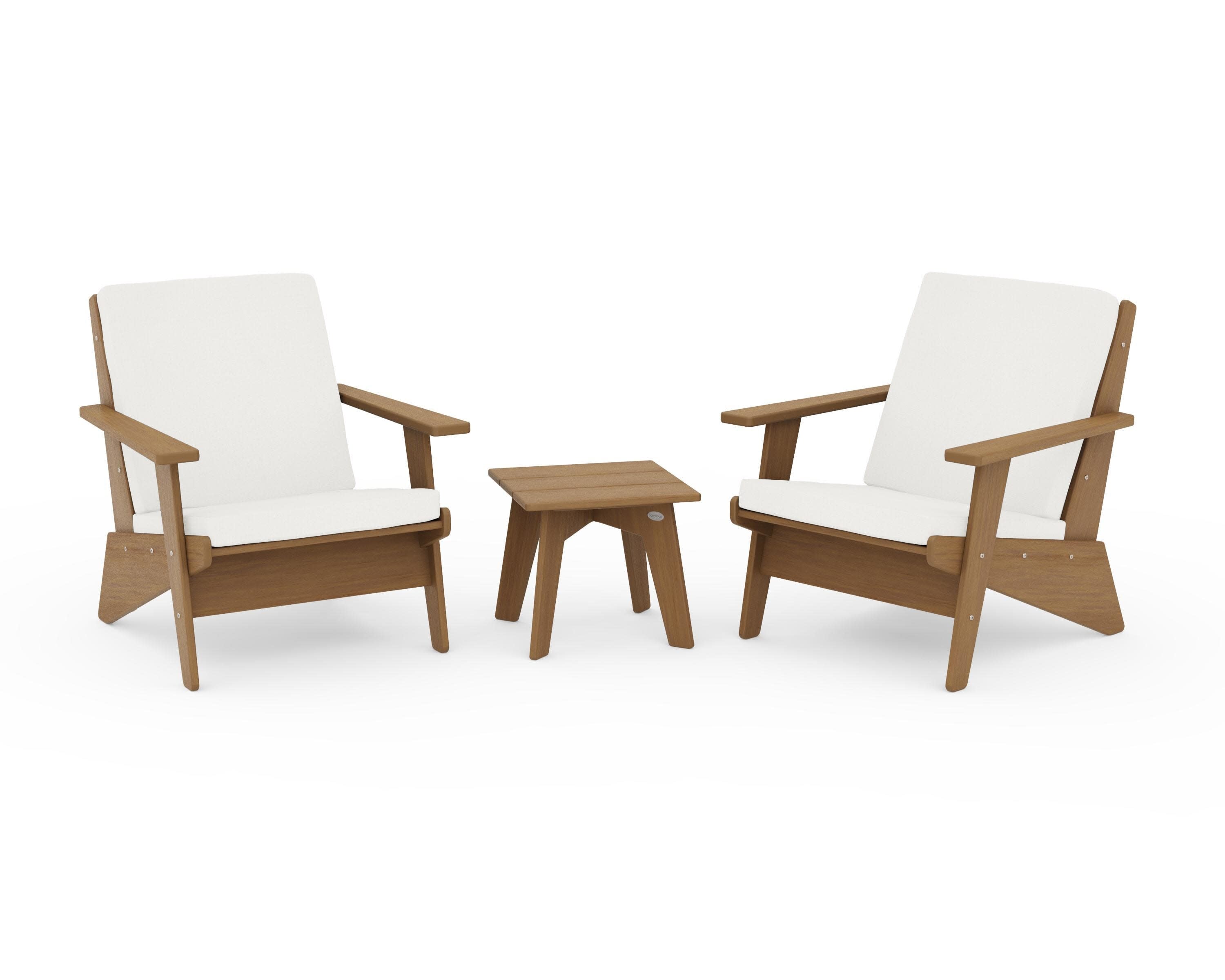 Riviera Modern Lounge 3-Piece Set in Natural / Natural Linen