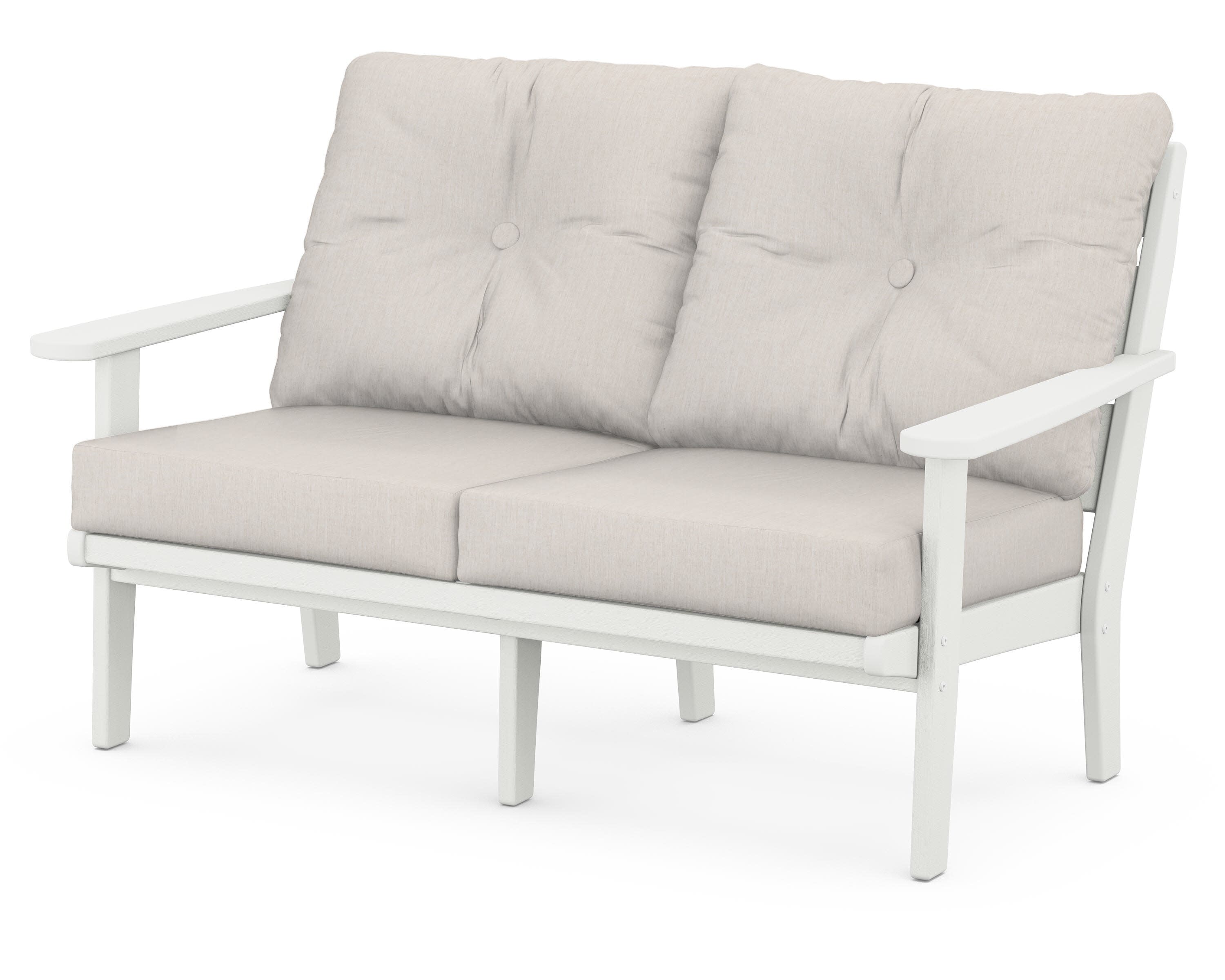 Lakeside Deep Seating Loveseat in Vintage White / Cast Ash