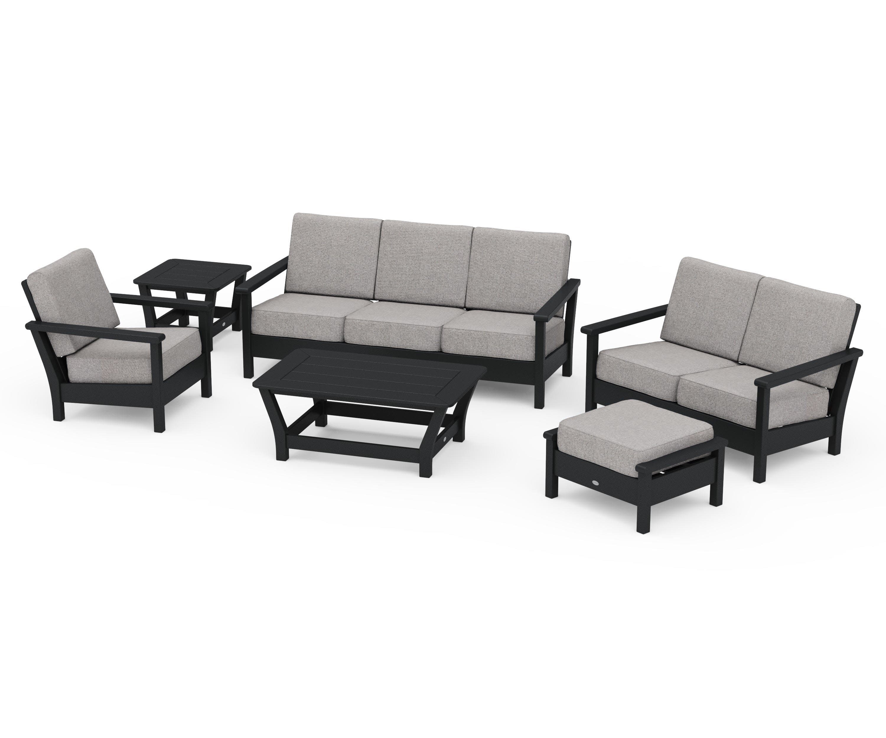 Harbour 6-Piece Outdoor Living Set in Black / Grey Mist