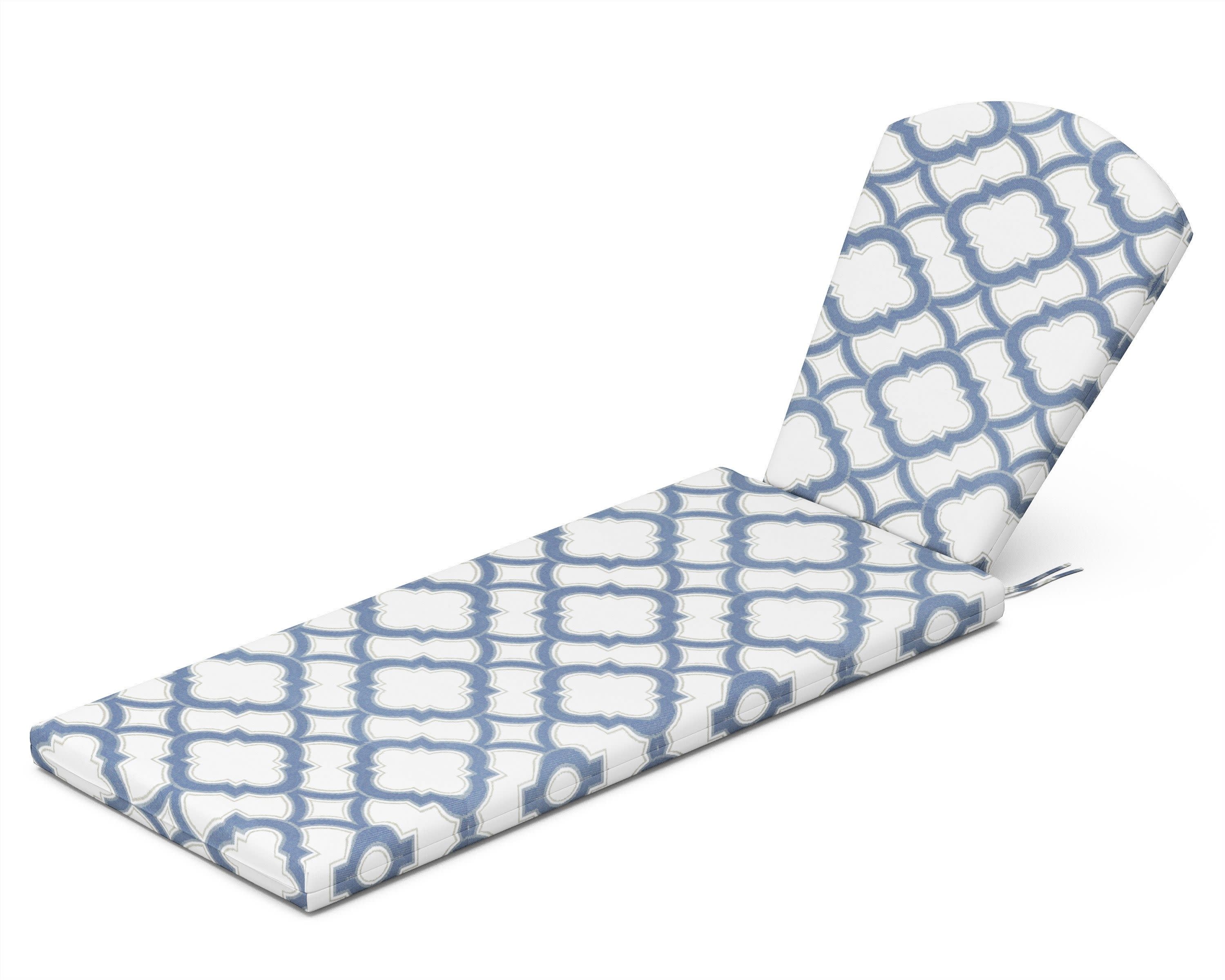 Chaise Cushion in Trellis Sky Blue